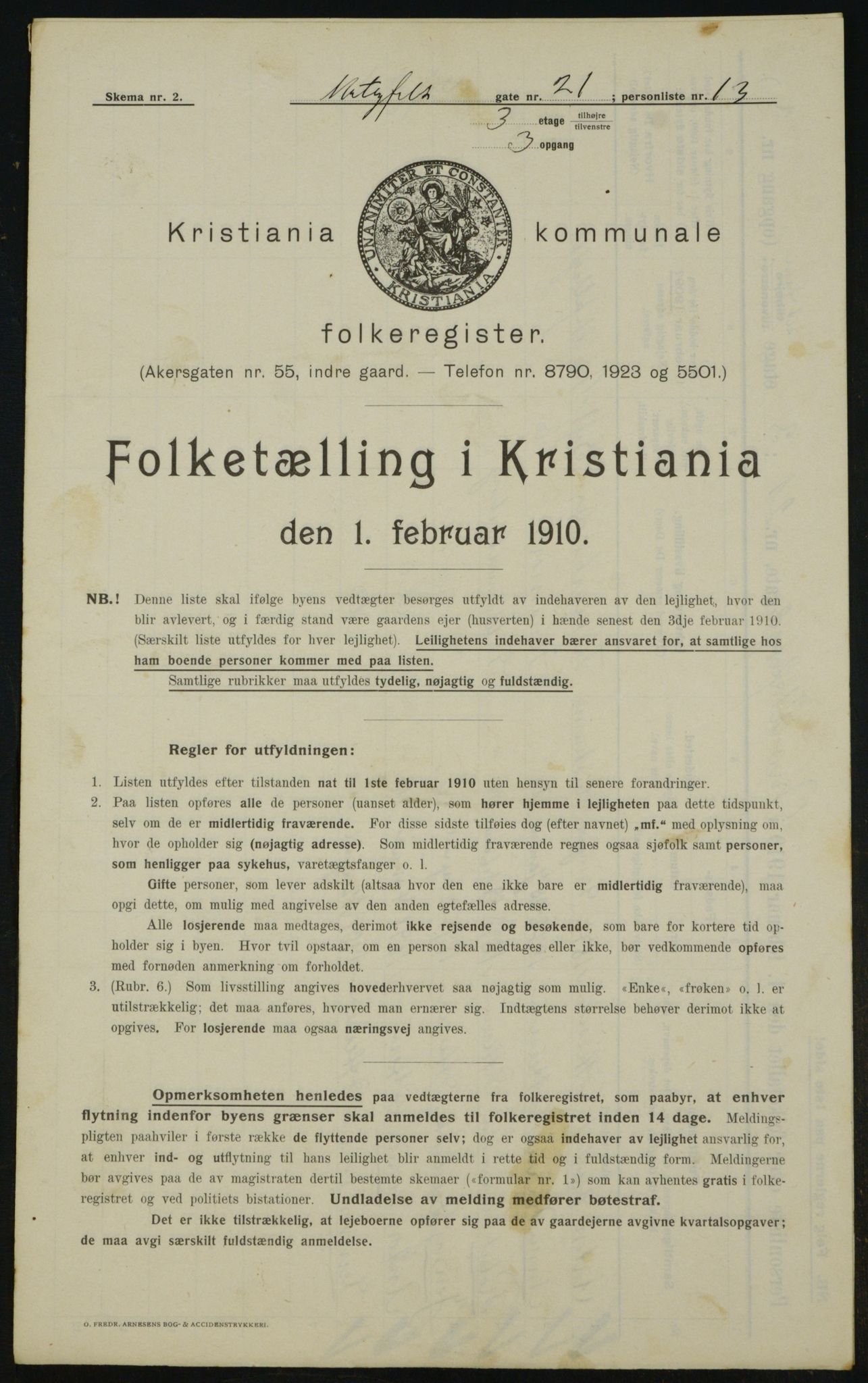 OBA, Municipal Census 1910 for Kristiania, 1910, p. 64150