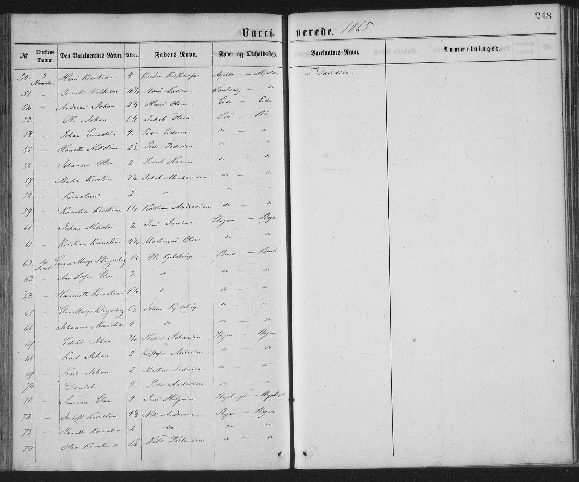 Ministerialprotokoller, klokkerbøker og fødselsregistre - Nordland, AV/SAT-A-1459/855/L0801: Parish register (official) no. 855A09, 1864-1874, p. 248