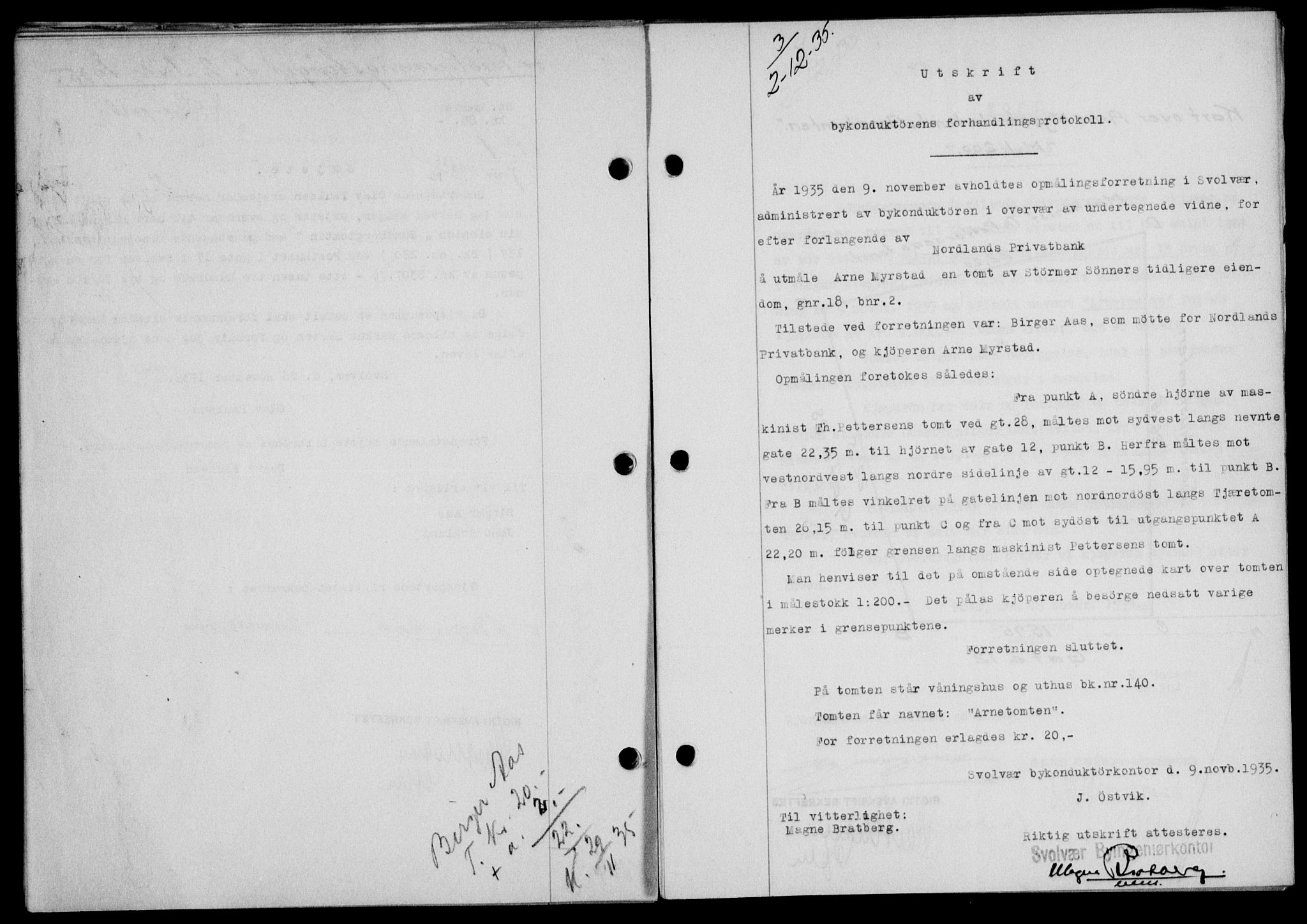 Lofoten sorenskriveri, AV/SAT-A-0017/1/2/2C/L0032b: Mortgage book no. 32b, 1935-1935, Deed date: 02.12.1935