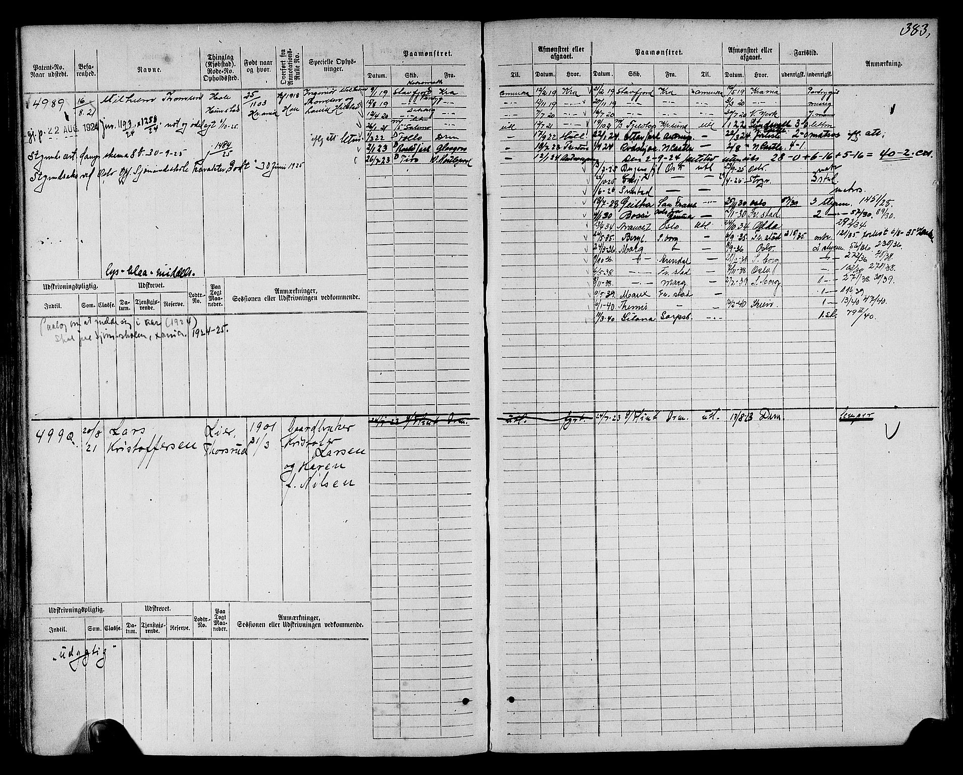 Drammen innrulleringsdistrikt, SAKO/A-781/F/Fc/L0006: Hovedrulle, 1913, p. 235