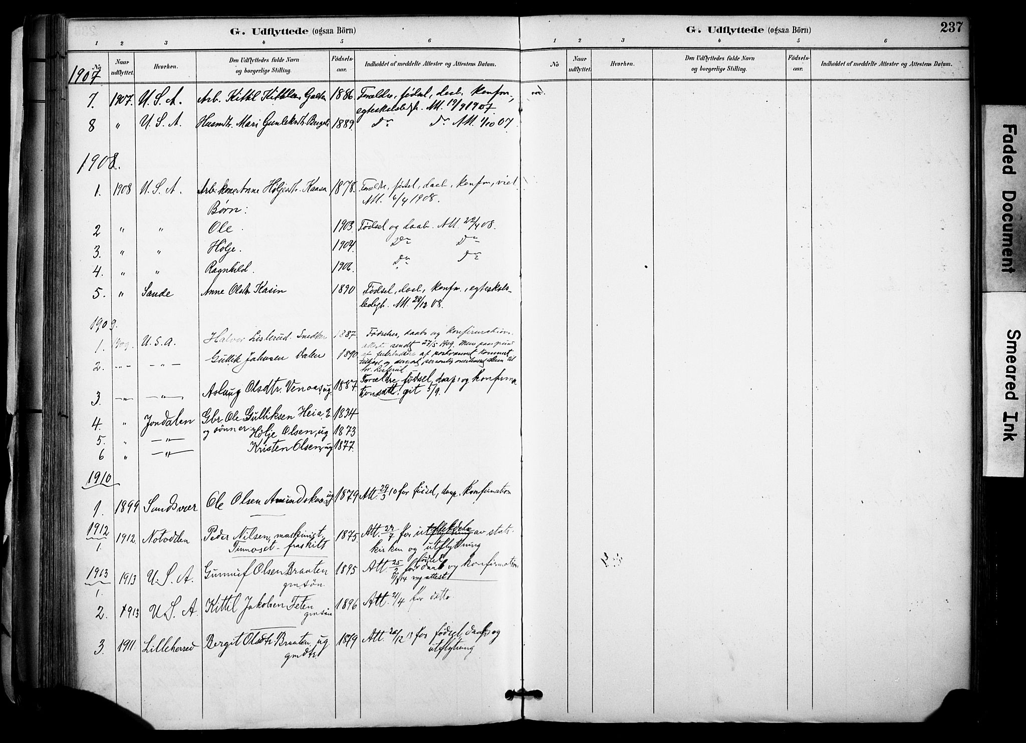 Gransherad kirkebøker, SAKO/A-267/F/Fa/L0005: Parish register (official) no. I 5, 1887-1916, p. 237