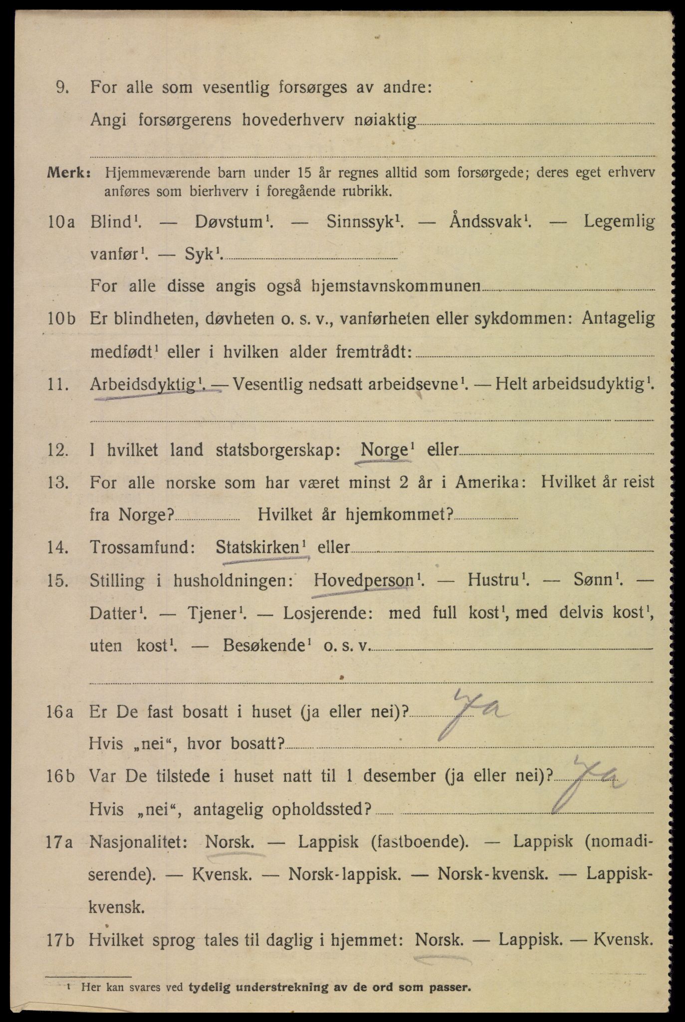 SAT, 1920 census for Bodø, 1920, p. 7926