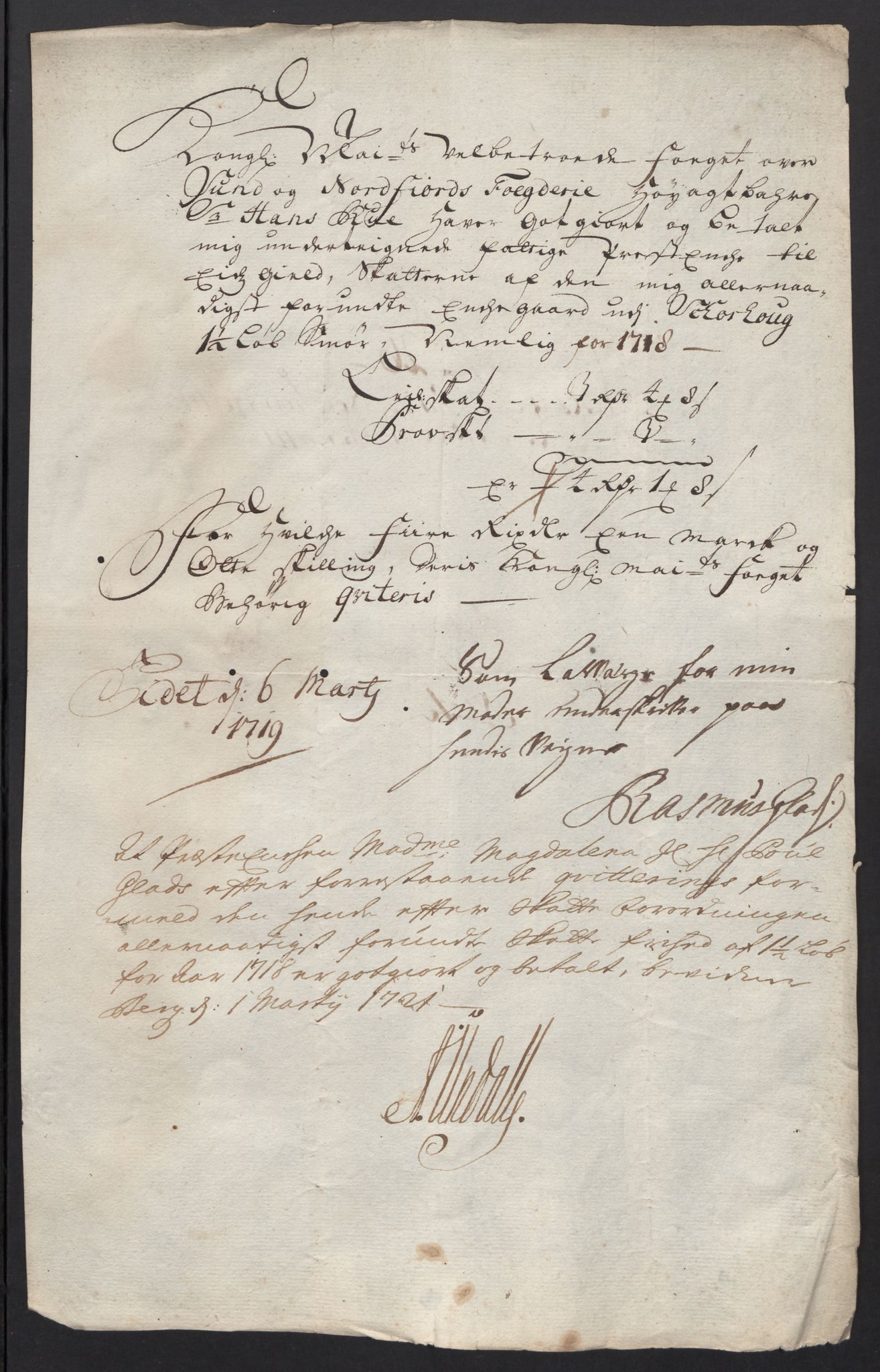 Rentekammeret inntil 1814, Reviderte regnskaper, Fogderegnskap, RA/EA-4092/R53/L3441: Fogderegnskap Sunn- og Nordfjord, 1717-1718, p. 427