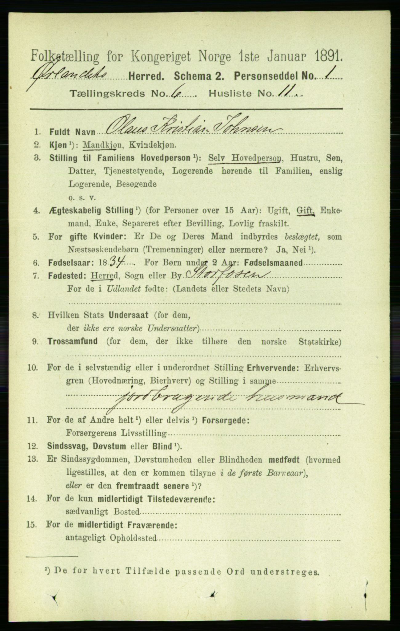 RA, 1891 census for 1621 Ørland, 1891, p. 1912