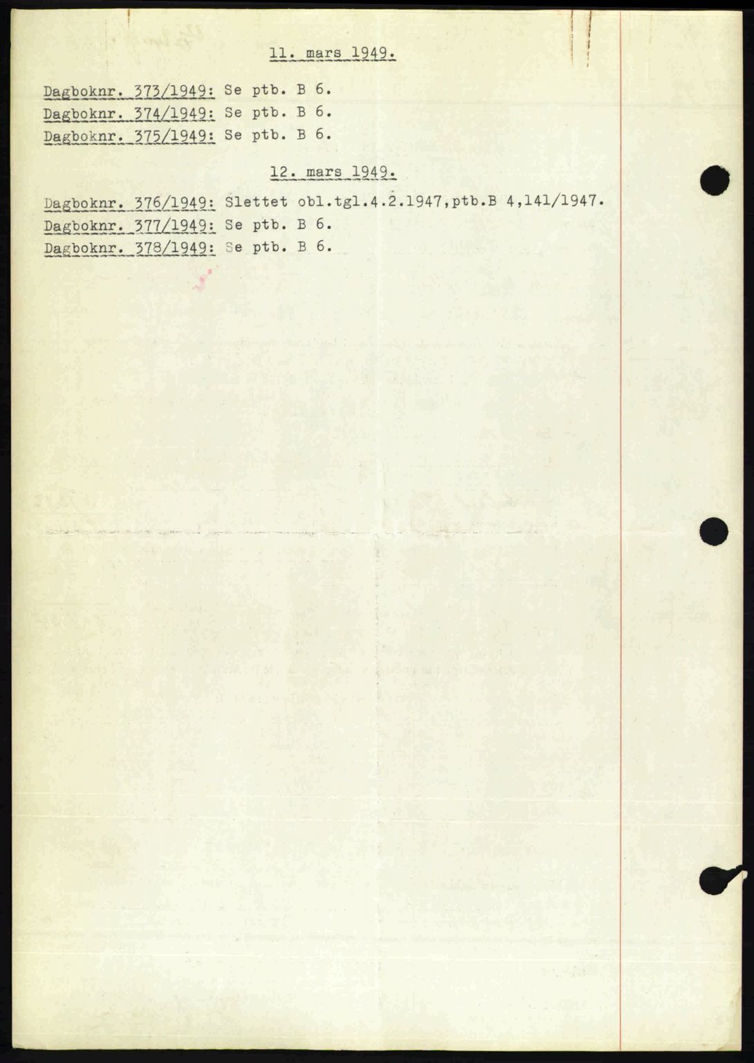 Nedenes sorenskriveri, AV/SAK-1221-0006/G/Gb/Gba/L0060: Mortgage book no. A12, 1948-1949, Diary no: : 373/1949