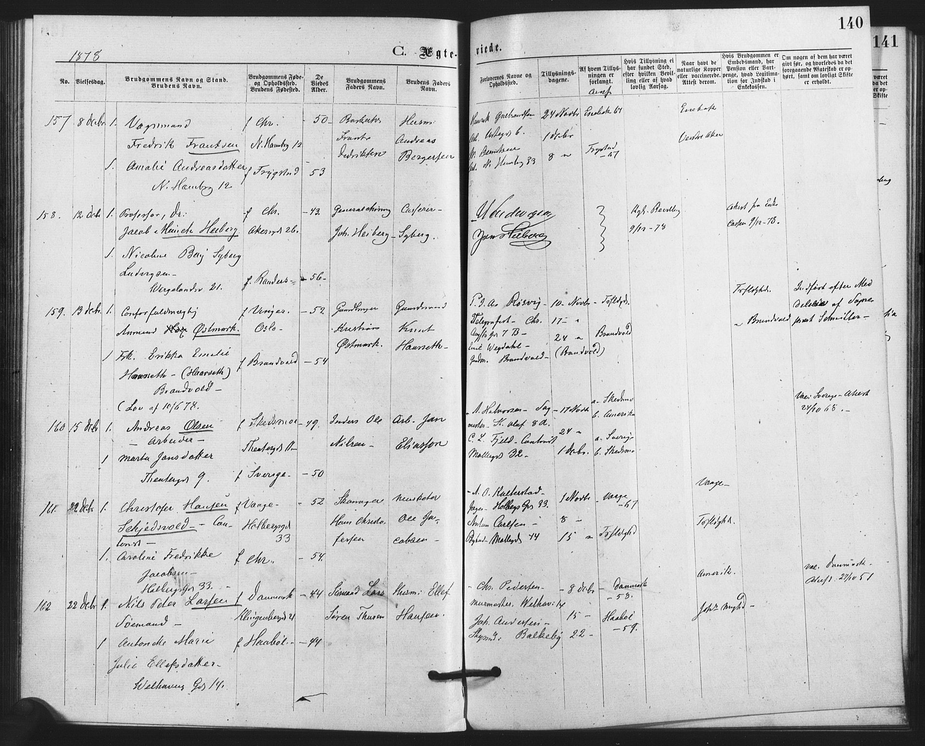 Trefoldighet prestekontor Kirkebøker, SAO/A-10882/F/Fc/L0002: Parish register (official) no. III 2, 1874-1881, p. 140
