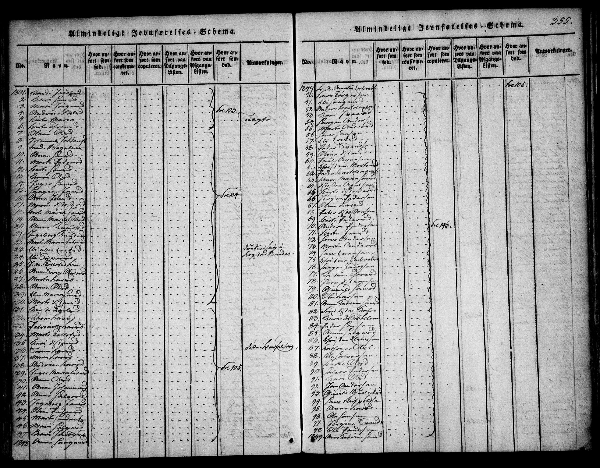 Asker prestekontor Kirkebøker, AV/SAO-A-10256a/F/Fa/L0006: Parish register (official) no. I 6, 1814-1824, p. 355