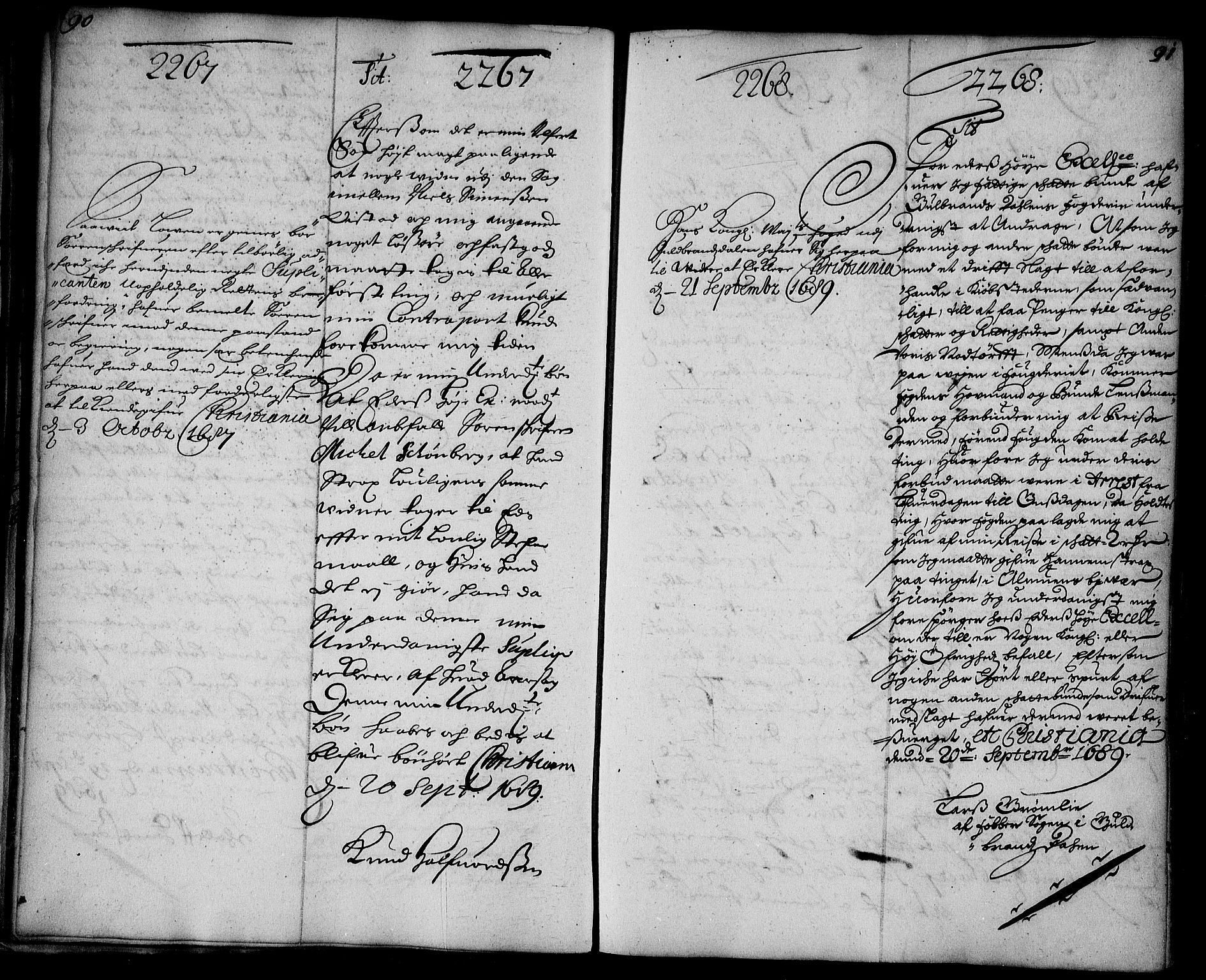 Stattholderembetet 1572-1771, AV/RA-EA-2870/Ae/L0007: Supplikasjons- og resolusjonsprotokoll, 1689-1691, p. 90-91