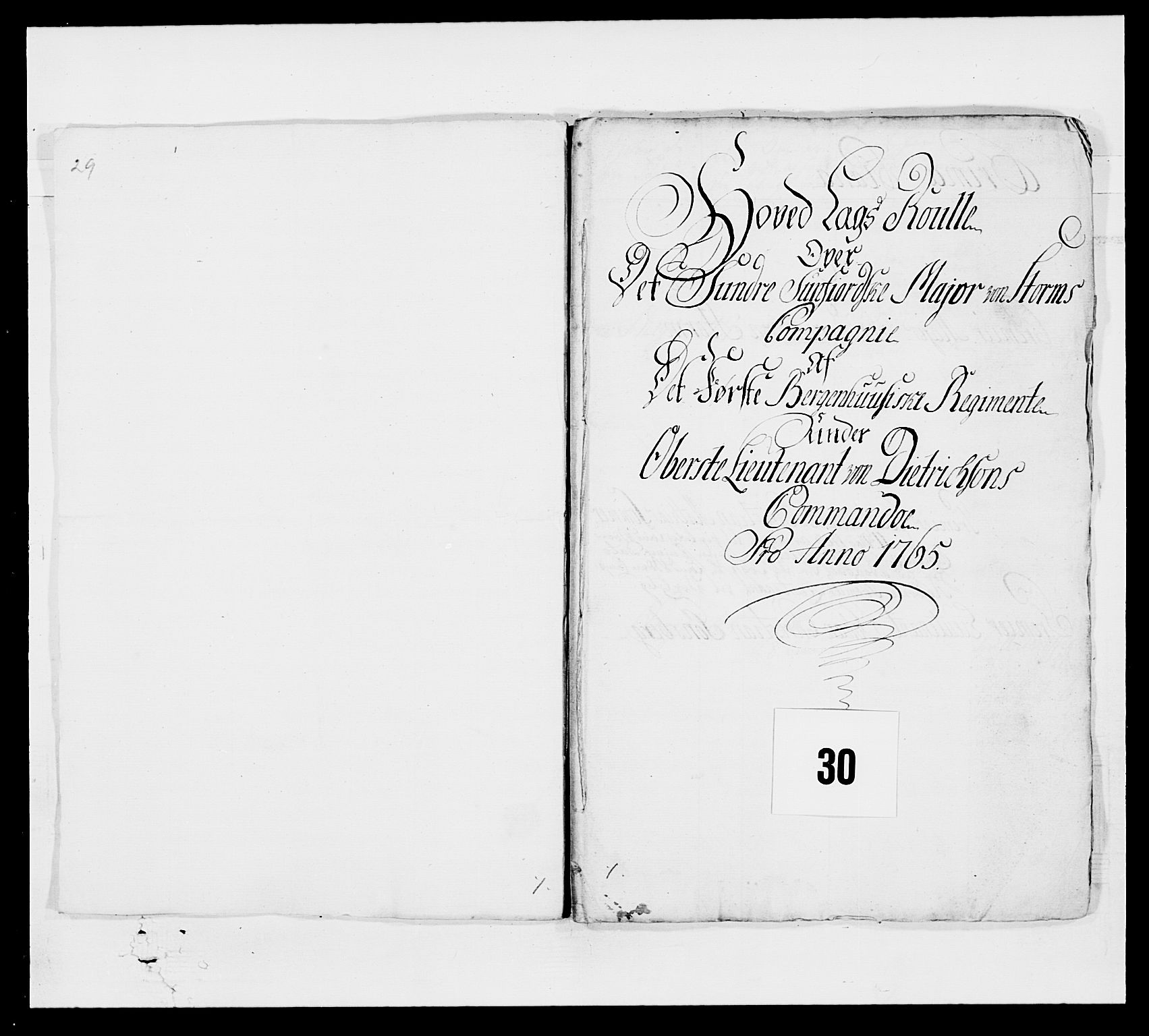 Kommanderende general (KG I) med Det norske krigsdirektorium, AV/RA-EA-5419/E/Ea/L0518: 1. Bergenhusiske regiment, 1760-1765, p. 330