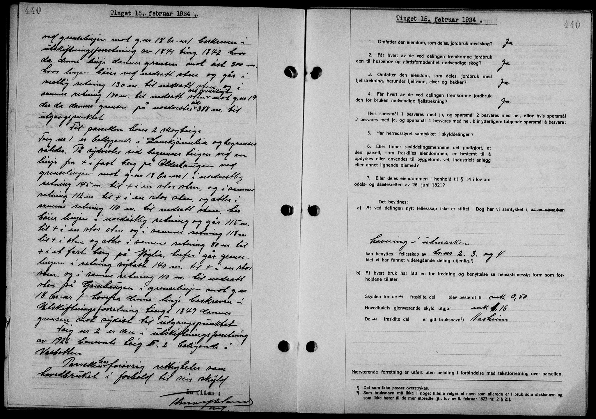 Steigen og Ofoten sorenskriveri, SAT/A-0030/1/2/2C/L0023/0002: Mortgage book no. 26-II og 27, 1933-1934, Deed date: 15.02.1934