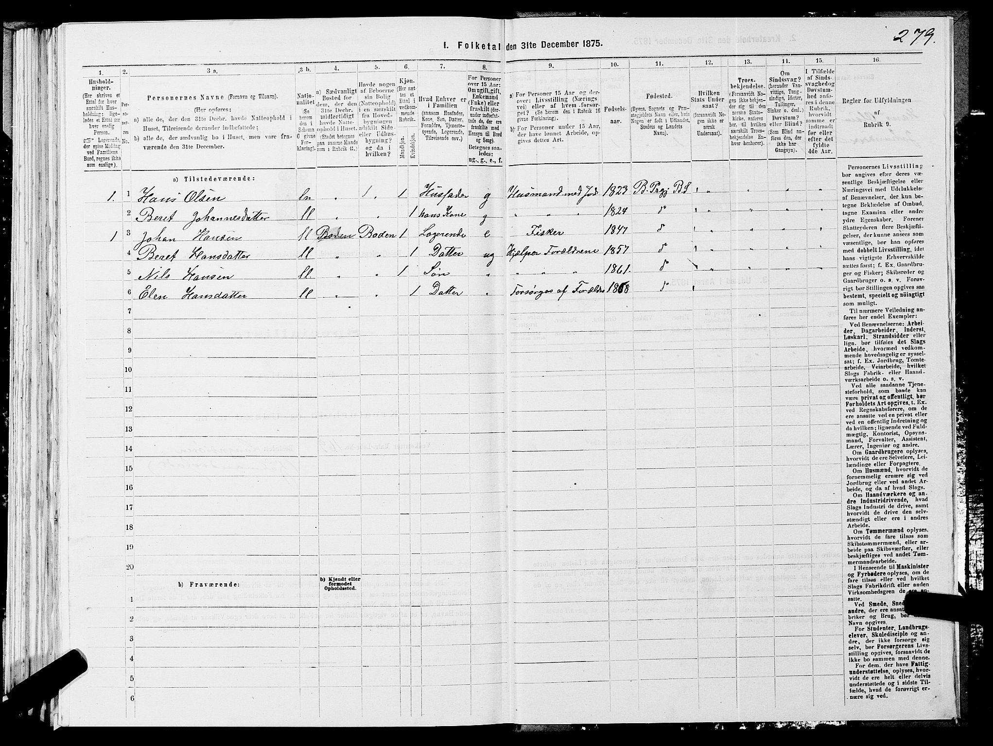 SATØ, 1875 census for 1933P Balsfjord, 1875, p. 1879