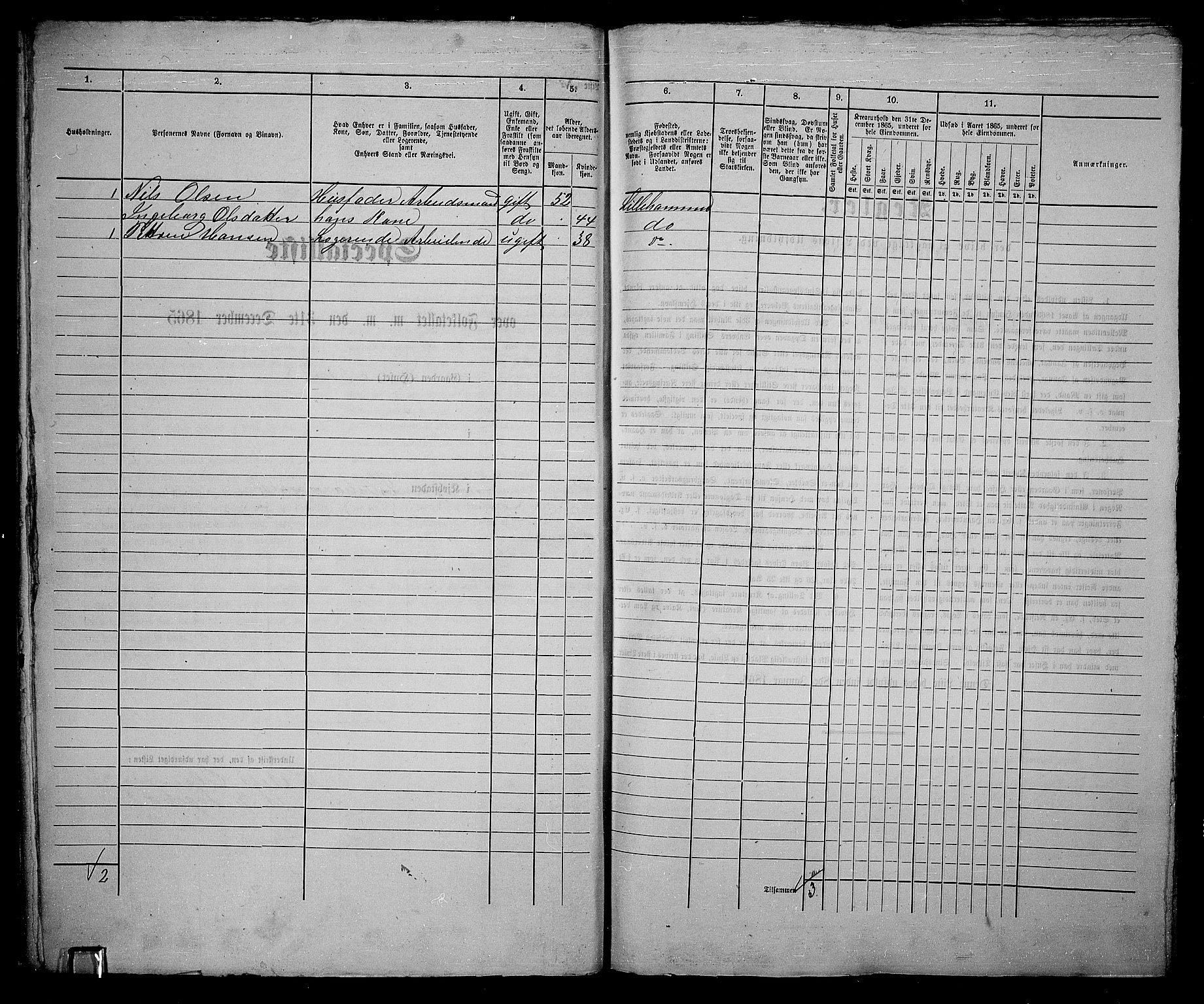 RA, 1865 census for Fåberg/Lillehammer, 1865, p. 27