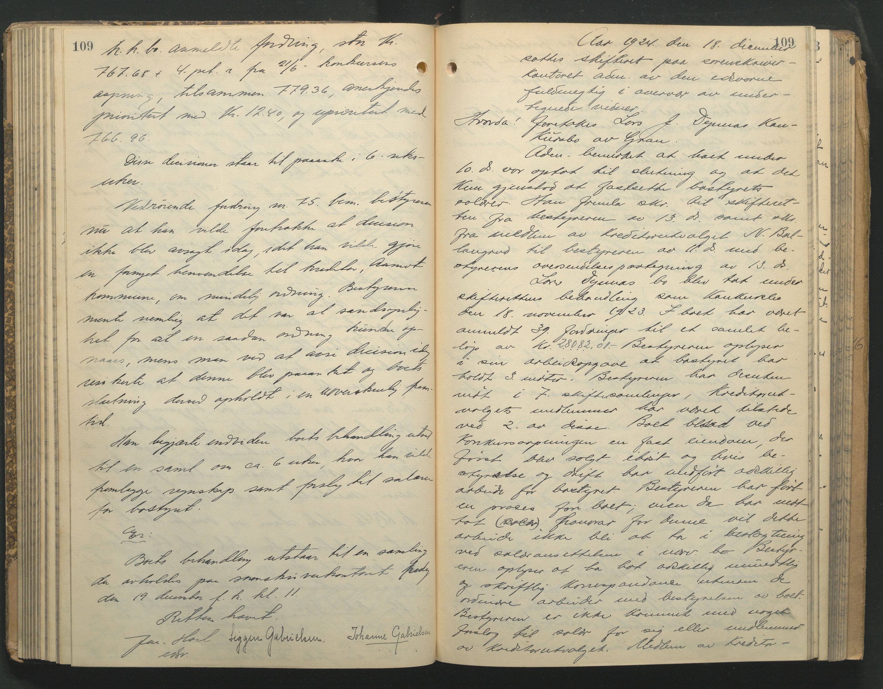 Hadeland og Land tingrett, AV/SAH-TING-010/J/Jc/L0011: Skifteforhandlingsprotokoll, 1916-1930, p. 109