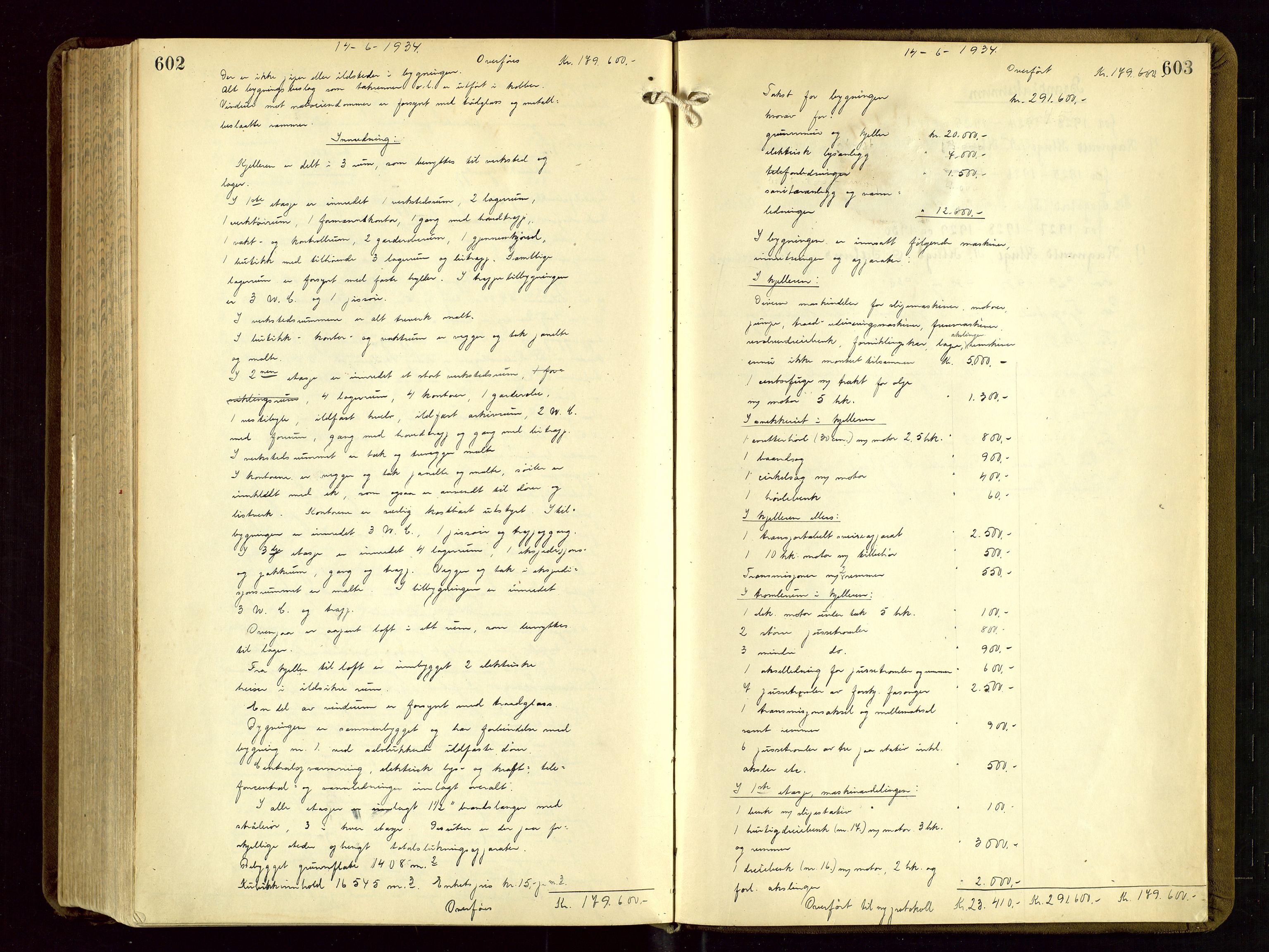 Sandnes lensmannskontor, AV/SAST-A-100167/Goa/L0003: "Brandtakstprotokol", 1924-1934, p. 602-603