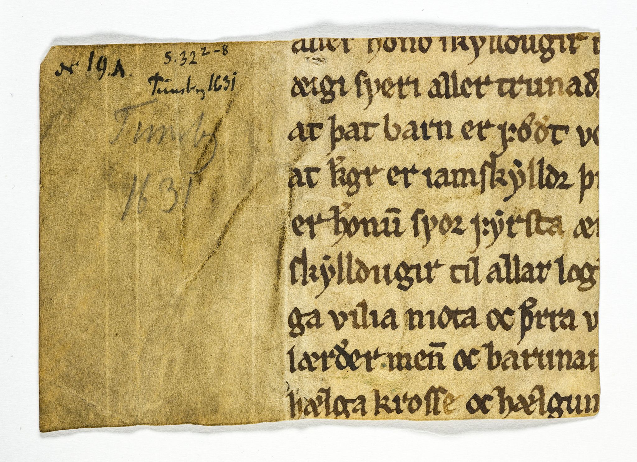 Riksarkivets diplomsamling, AV/RA-EA-5965/F26/L0003: Norrøne membranfragmenter bestand 11-30, 1100-1536, p. 76