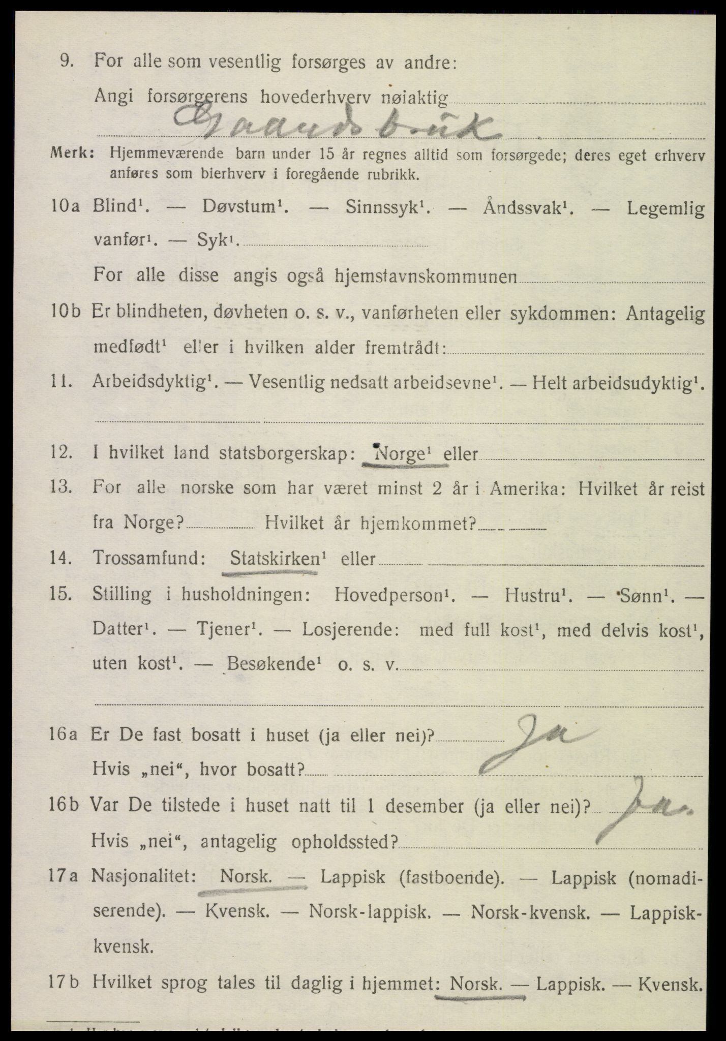 SAT, 1920 census for Meløy, 1920, p. 10044