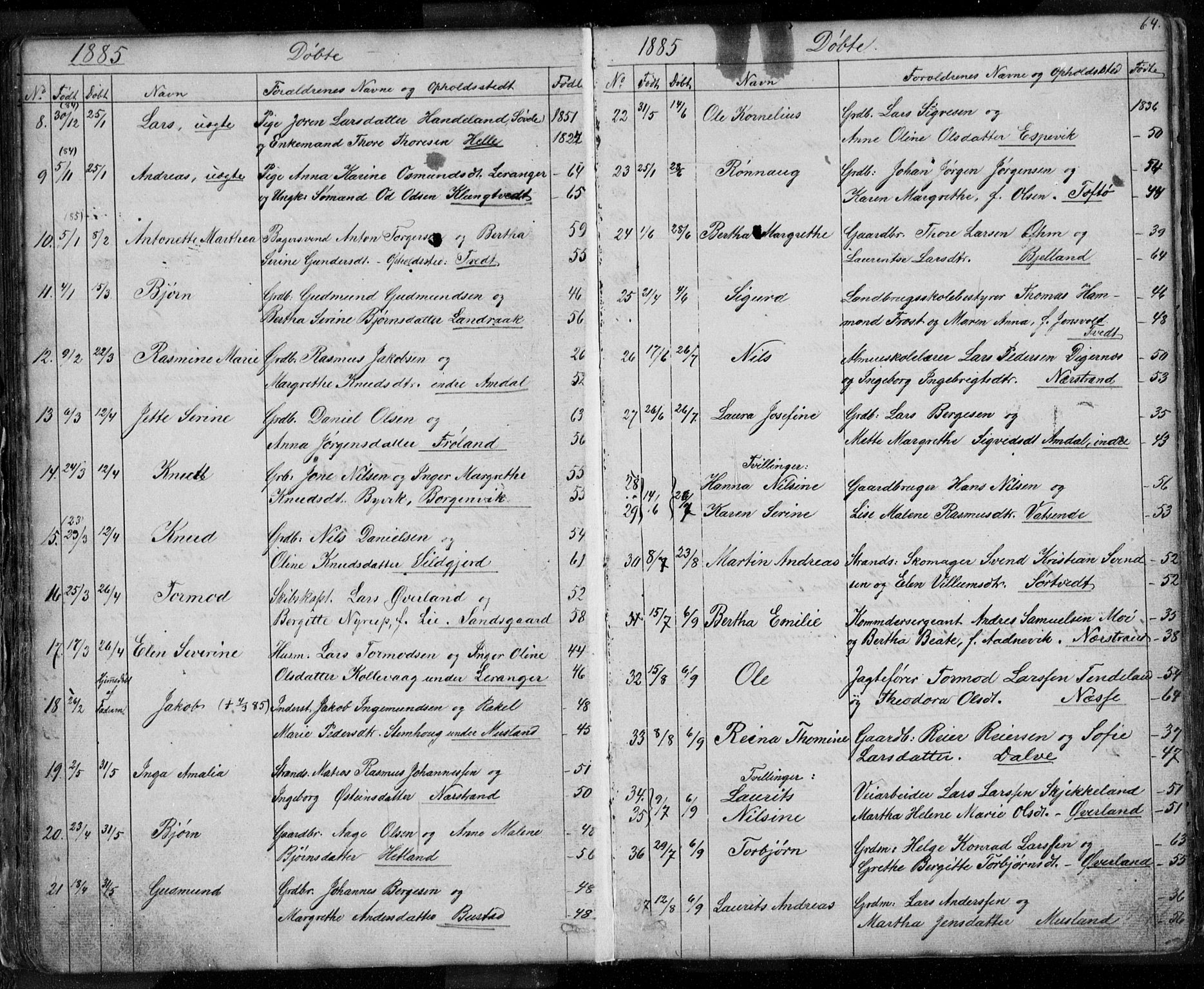 Nedstrand sokneprestkontor, SAST/A-101841/01/V: Parish register (copy) no. B 3, 1848-1933, p. 64
