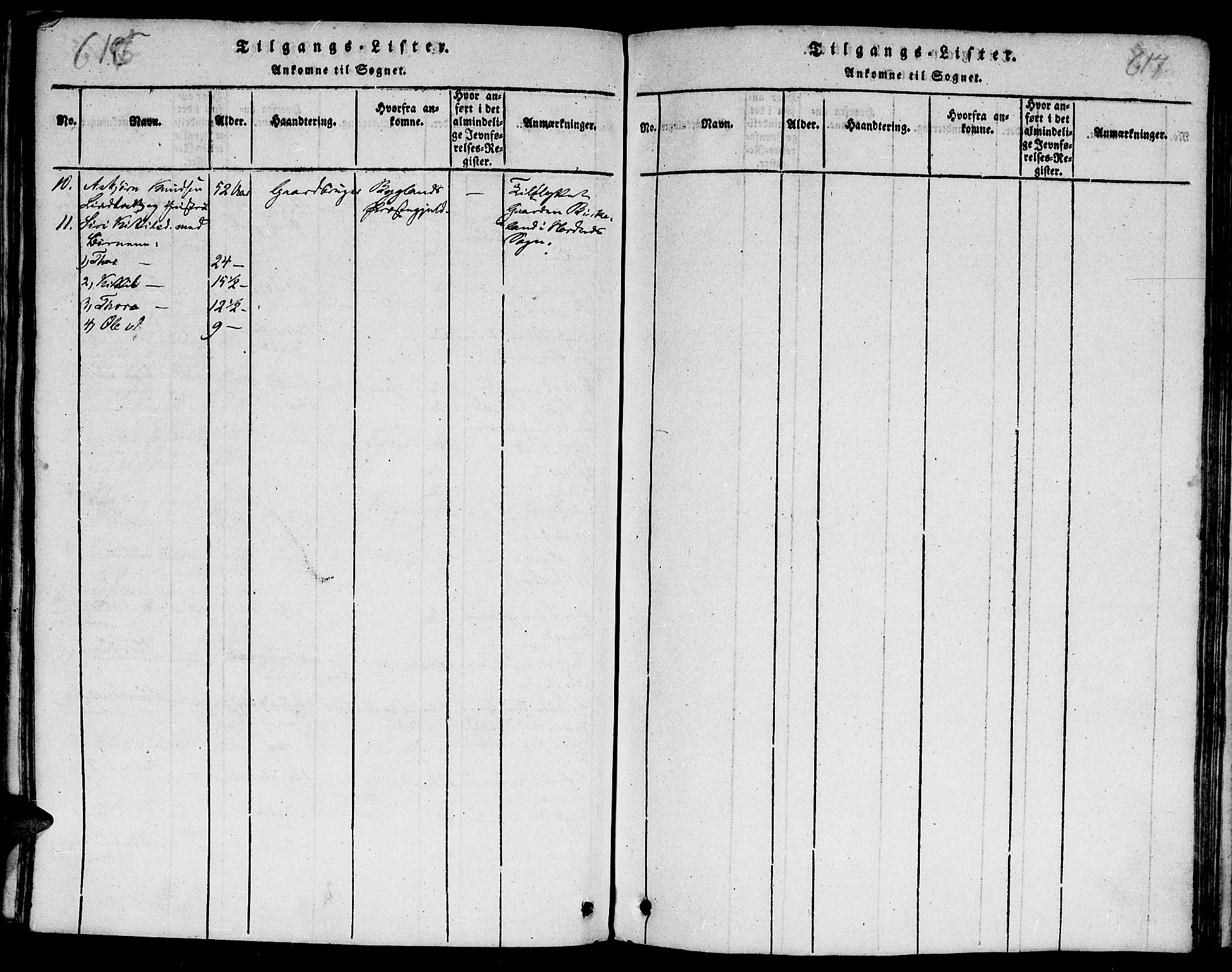 Evje sokneprestkontor, AV/SAK-1111-0008/F/Fb/Fba/L0001: Parish register (copy) no. B 1, 1816-1842, p. 616-617