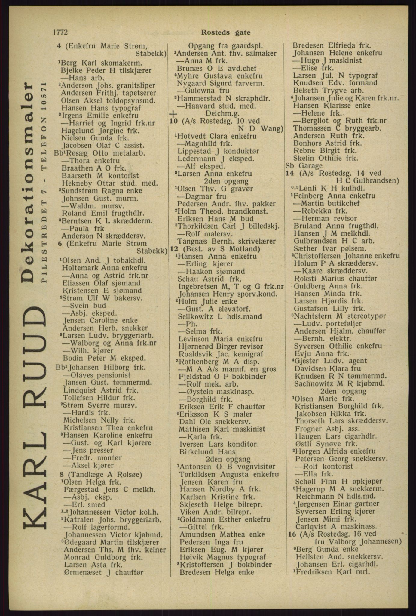 Kristiania/Oslo adressebok, PUBL/-, 1929, p. 1772