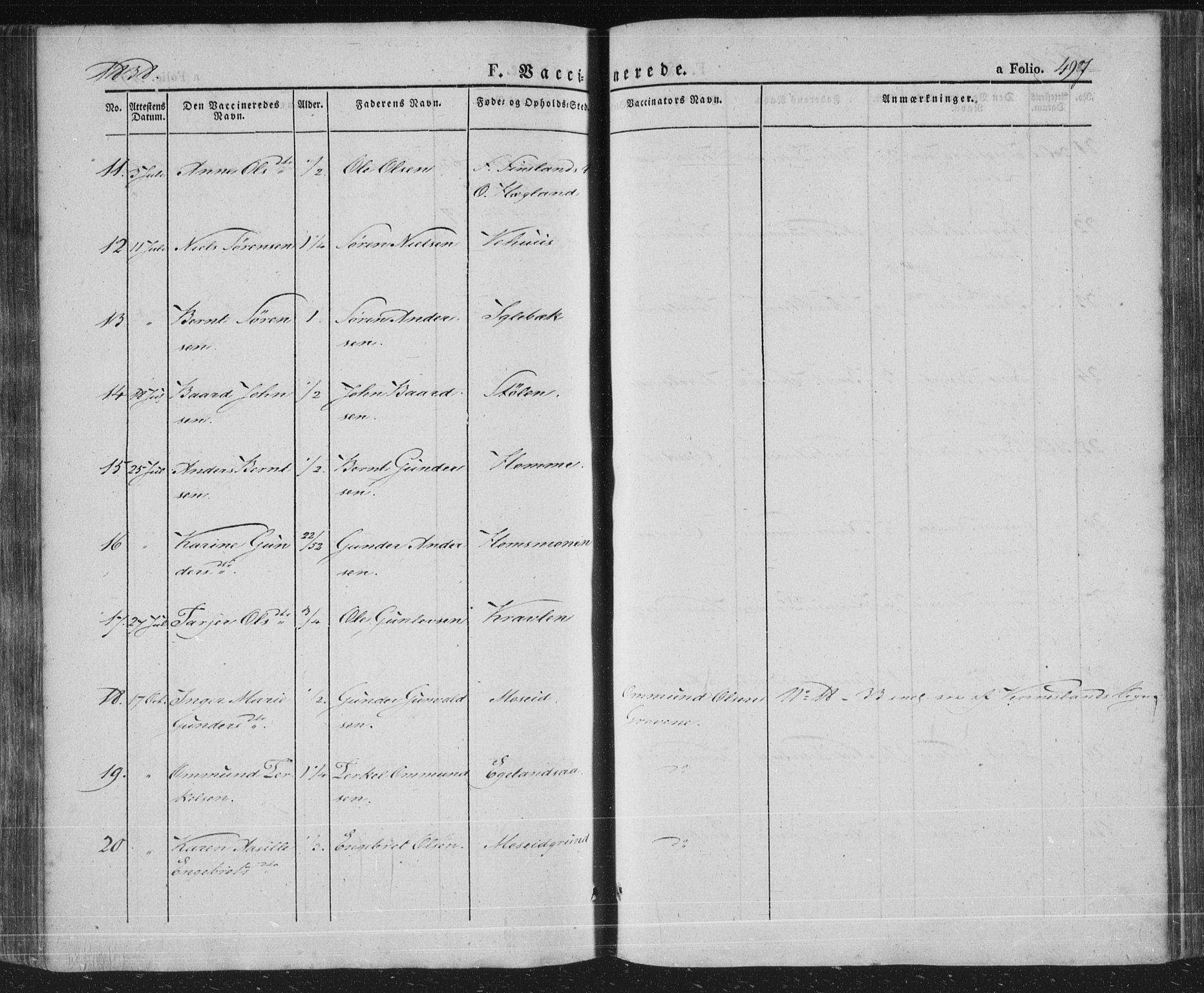 Vennesla sokneprestkontor, SAK/1111-0045/Fa/Fac/L0004: Parish register (official) no. A 4, 1834-1855, p. 497