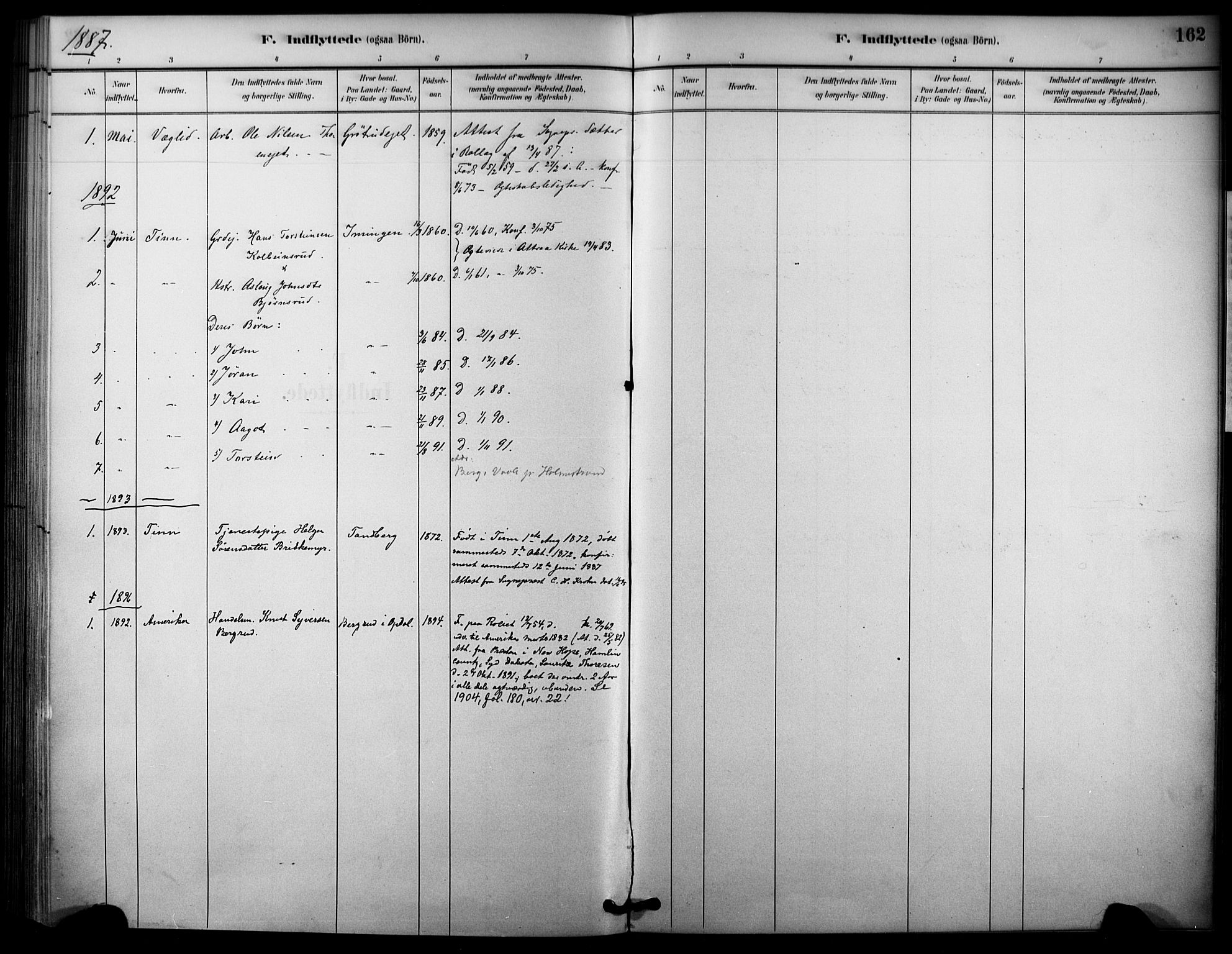 Nore kirkebøker, AV/SAKO-A-238/F/Fc/L0004: Parish register (official) no. III 4, 1885-1898, p. 162