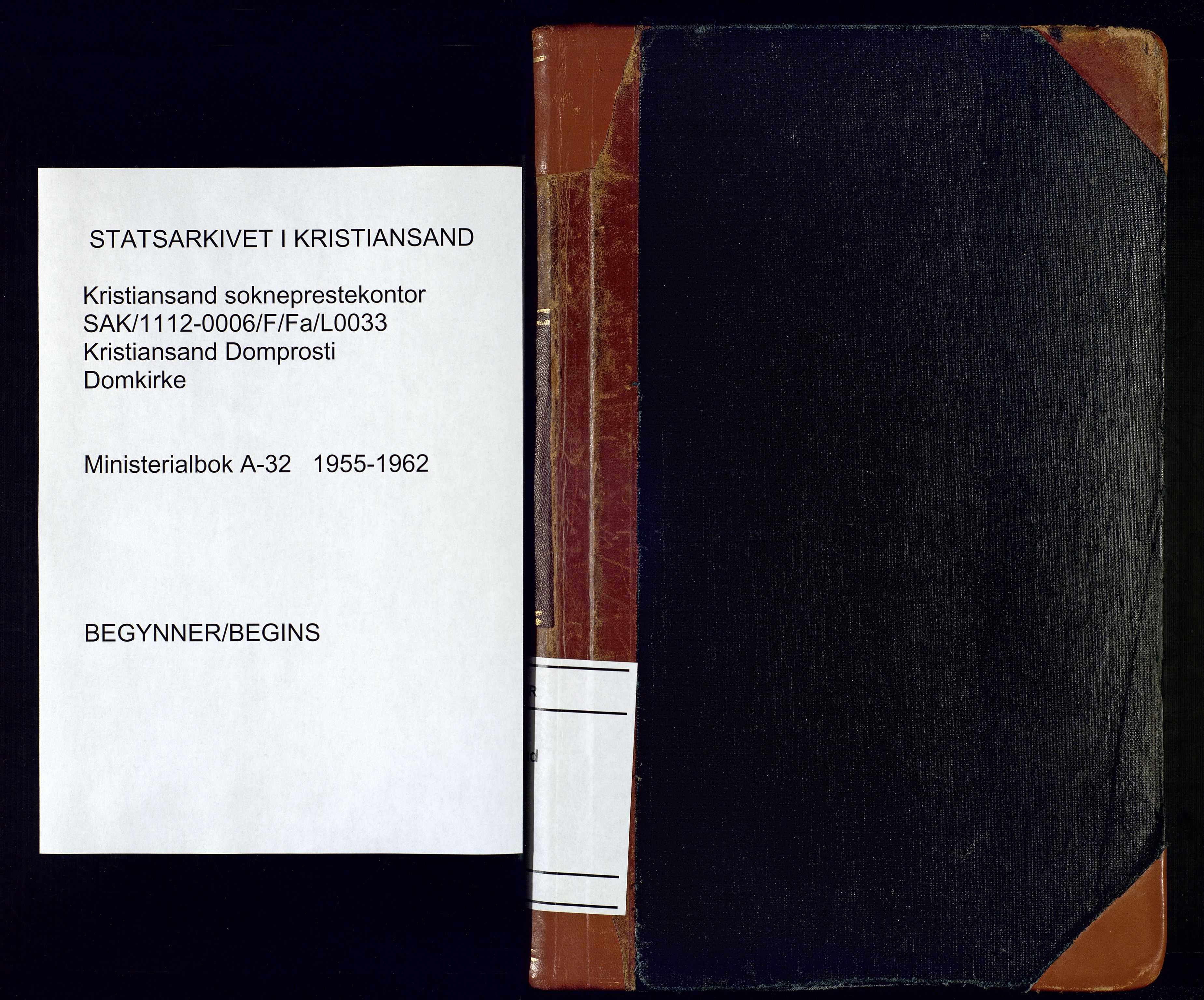 Kristiansand domprosti, SAK/1112-0006/F/Fa/L0033: Parish register (official) no. A-32, 1955-1962