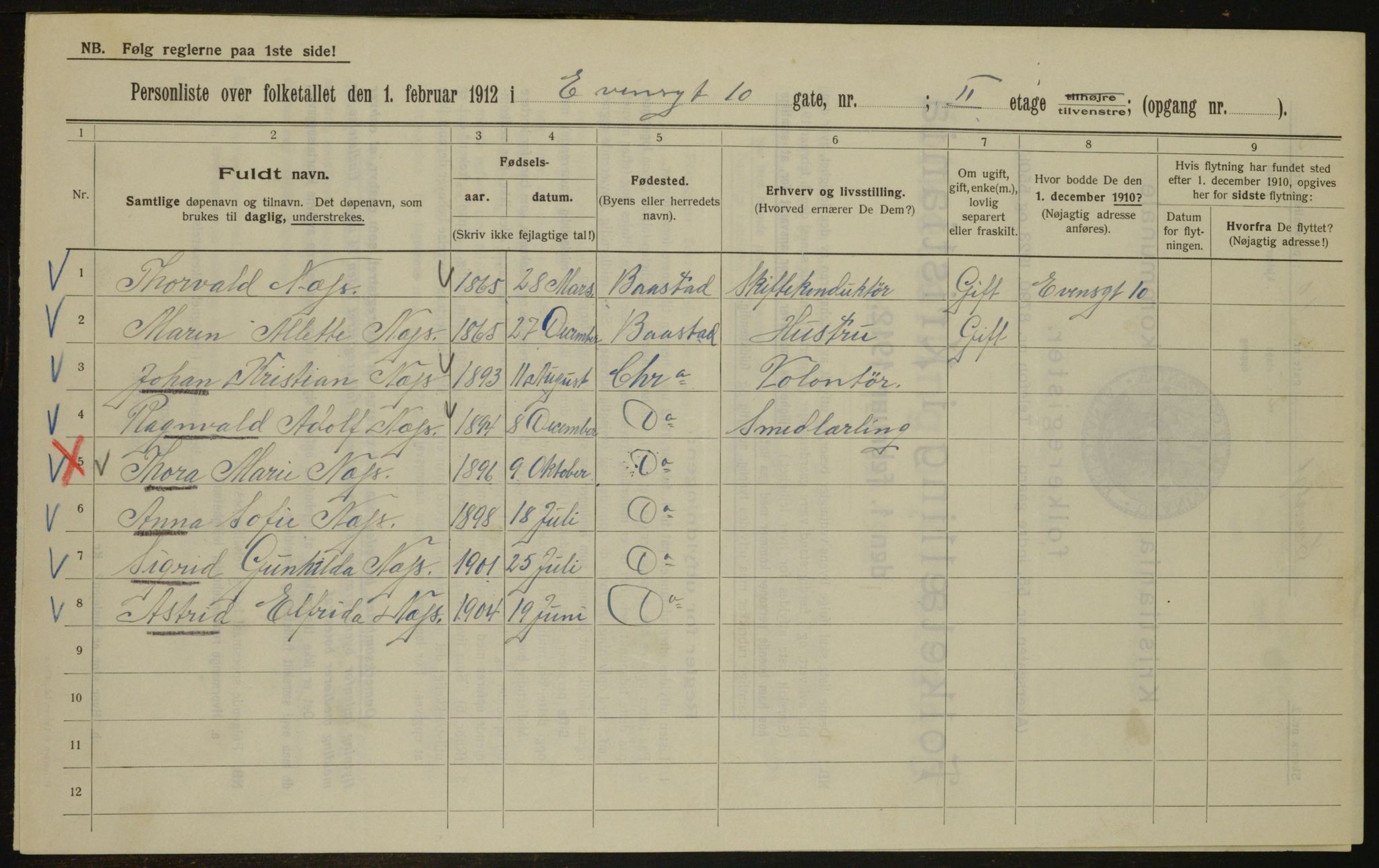 OBA, Municipal Census 1912 for Kristiania, 1912, p. 22877