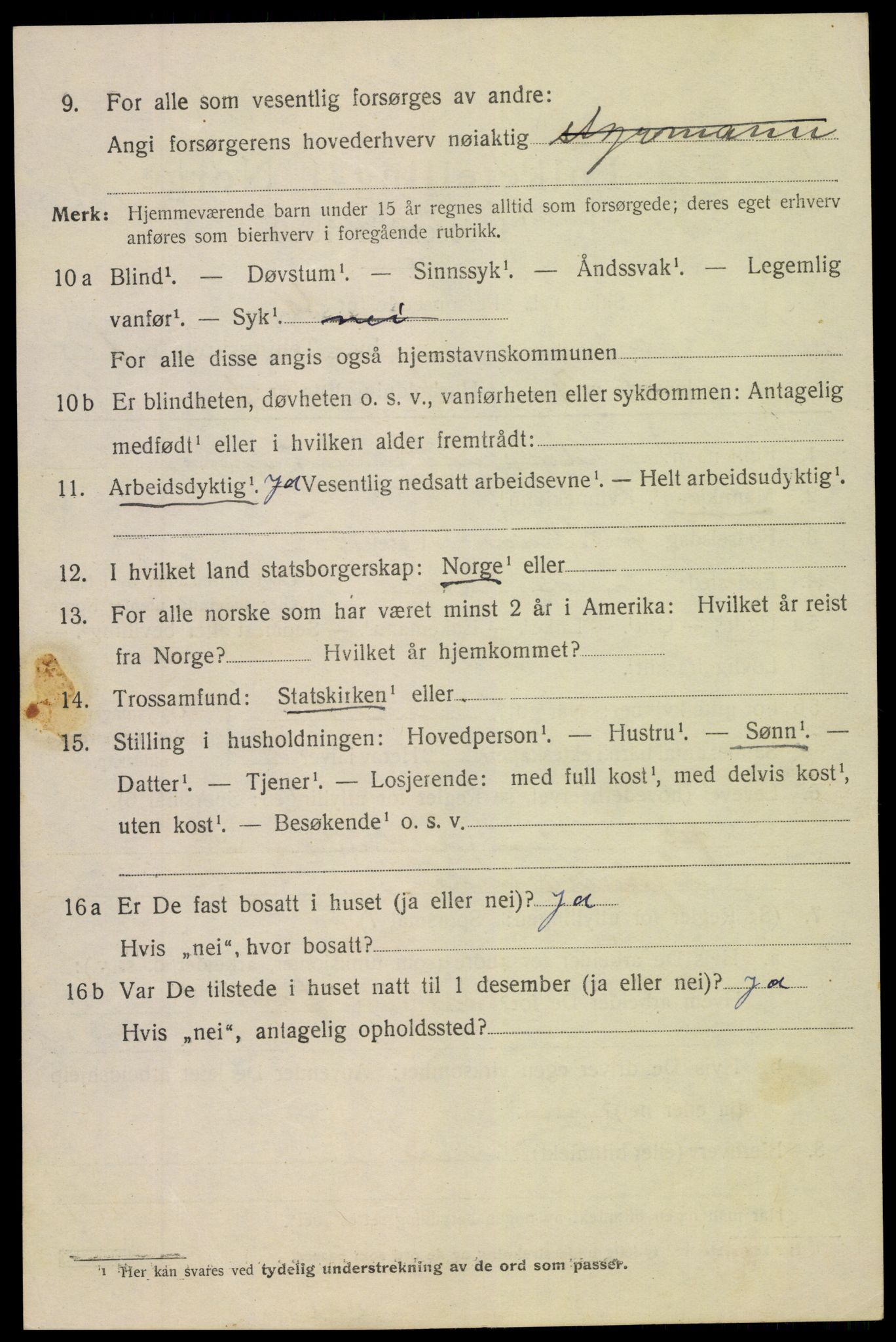 SAK, 1920 census for Tvedestrand, 1920, p. 1692