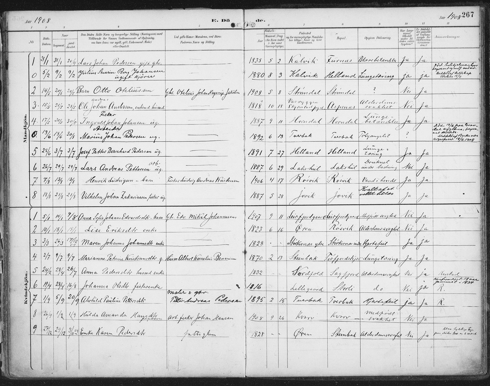 Ministerialprotokoller, klokkerbøker og fødselsregistre - Nordland, SAT/A-1459/854/L0779: Parish register (official) no. 854A02, 1892-1909, p. 267
