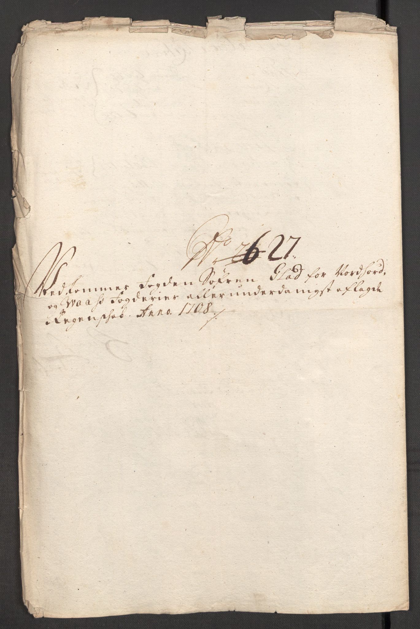 Rentekammeret inntil 1814, Reviderte regnskaper, Fogderegnskap, AV/RA-EA-4092/R51/L3189: Fogderegnskap Nordhordland og Voss, 1708, p. 372