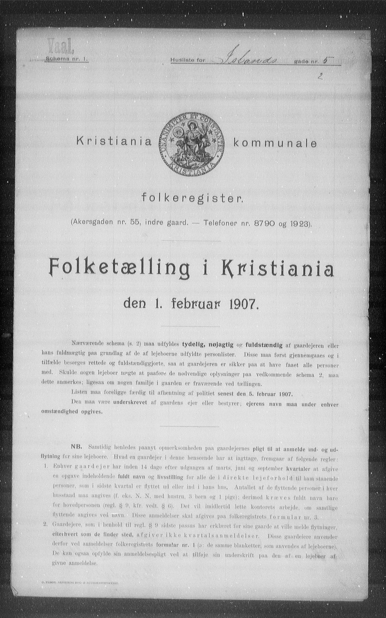 OBA, Municipal Census 1907 for Kristiania, 1907, p. 22847