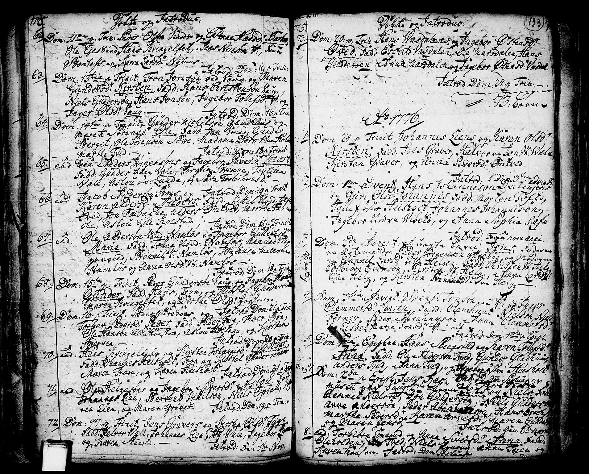 Holla kirkebøker, SAKO/A-272/F/Fa/L0001: Parish register (official) no. 1, 1717-1779, p. 133