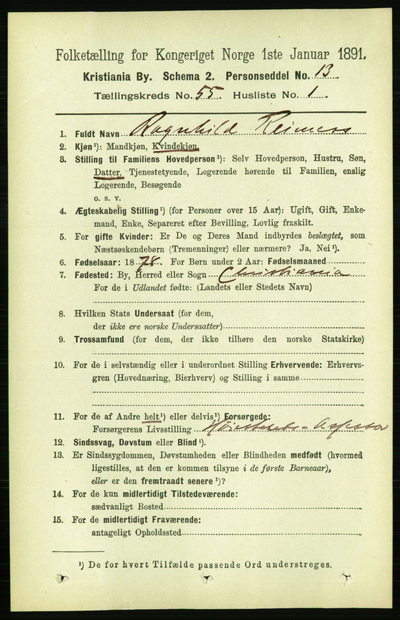 RA, 1891 census for 0301 Kristiania, 1891, p. 30089