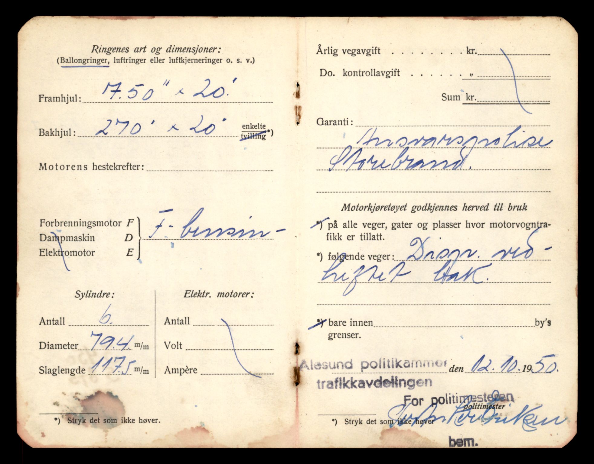 Møre og Romsdal vegkontor - Ålesund trafikkstasjon, AV/SAT-A-4099/F/Fe/L0018: Registreringskort for kjøretøy T 10091 - T 10227, 1927-1998, p. 3216