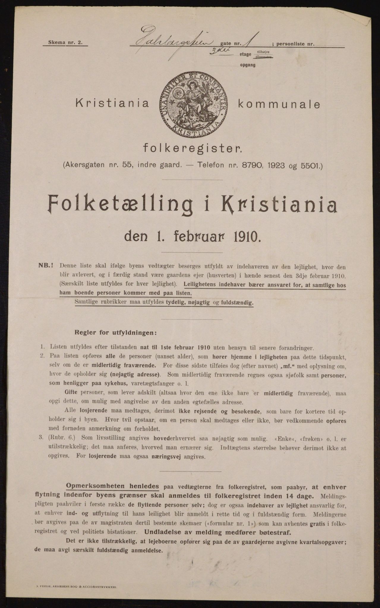 OBA, Municipal Census 1910 for Kristiania, 1910, p. 13432