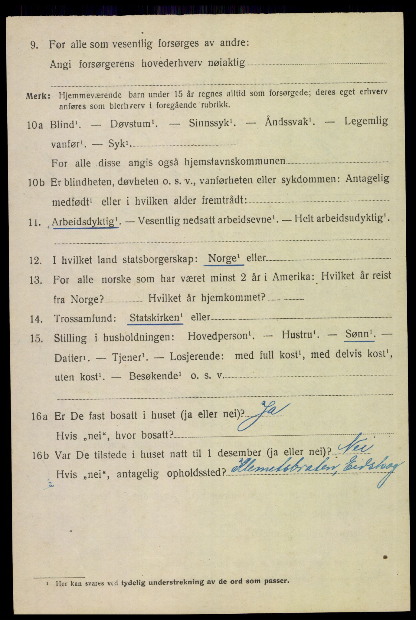 SAH, 1920 census for Vinger, 1920, p. 11879