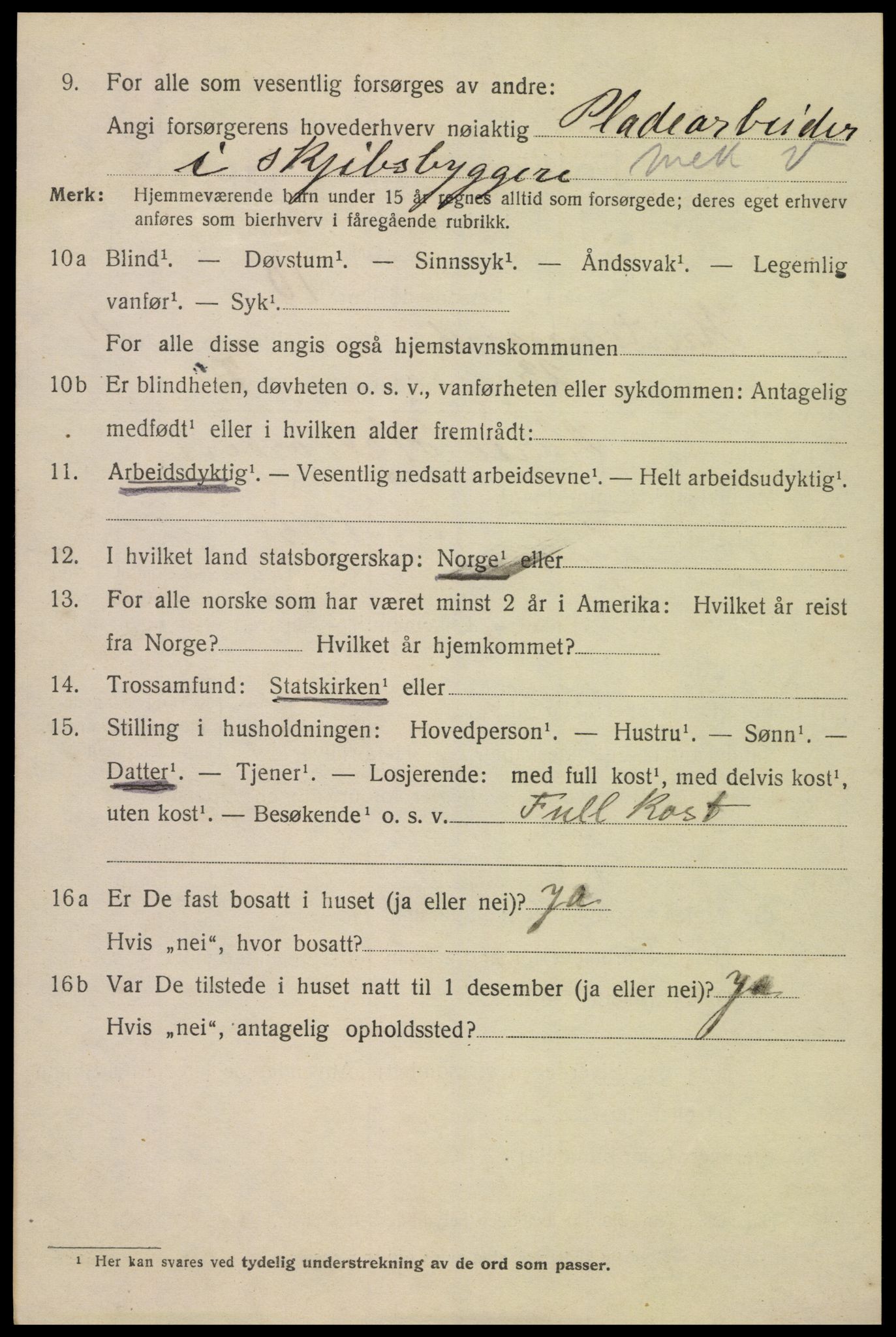 SAK, 1920 census for Kristiansand, 1920, p. 25052