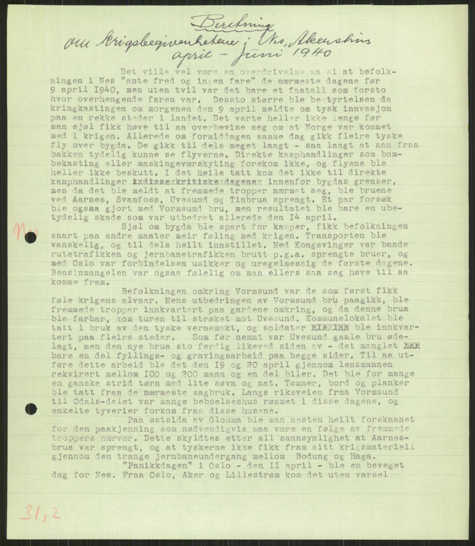 Forsvaret, Forsvarets krigshistoriske avdeling, AV/RA-RAFA-2017/Y/Ya/L0013: II-C-11-31 - Fylkesmenn.  Rapporter om krigsbegivenhetene 1940., 1940, p. 789