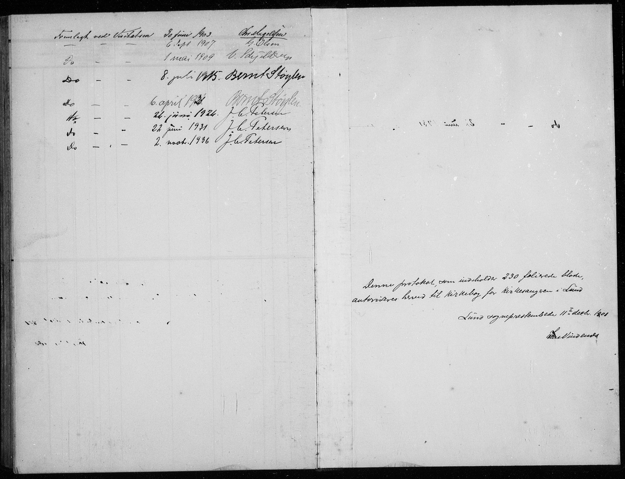 Lund sokneprestkontor, SAST/A-101809/S07/L0008: Parish register (copy) no. B 8, 1902-1936