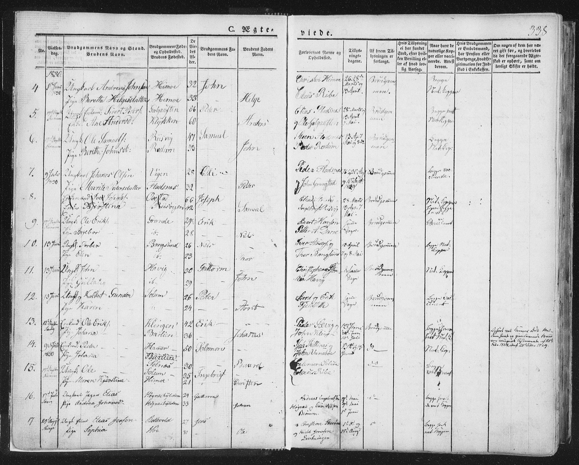 Ministerialprotokoller, klokkerbøker og fødselsregistre - Nord-Trøndelag, AV/SAT-A-1458/764/L0552: Parish register (official) no. 764A07b, 1824-1865, p. 338