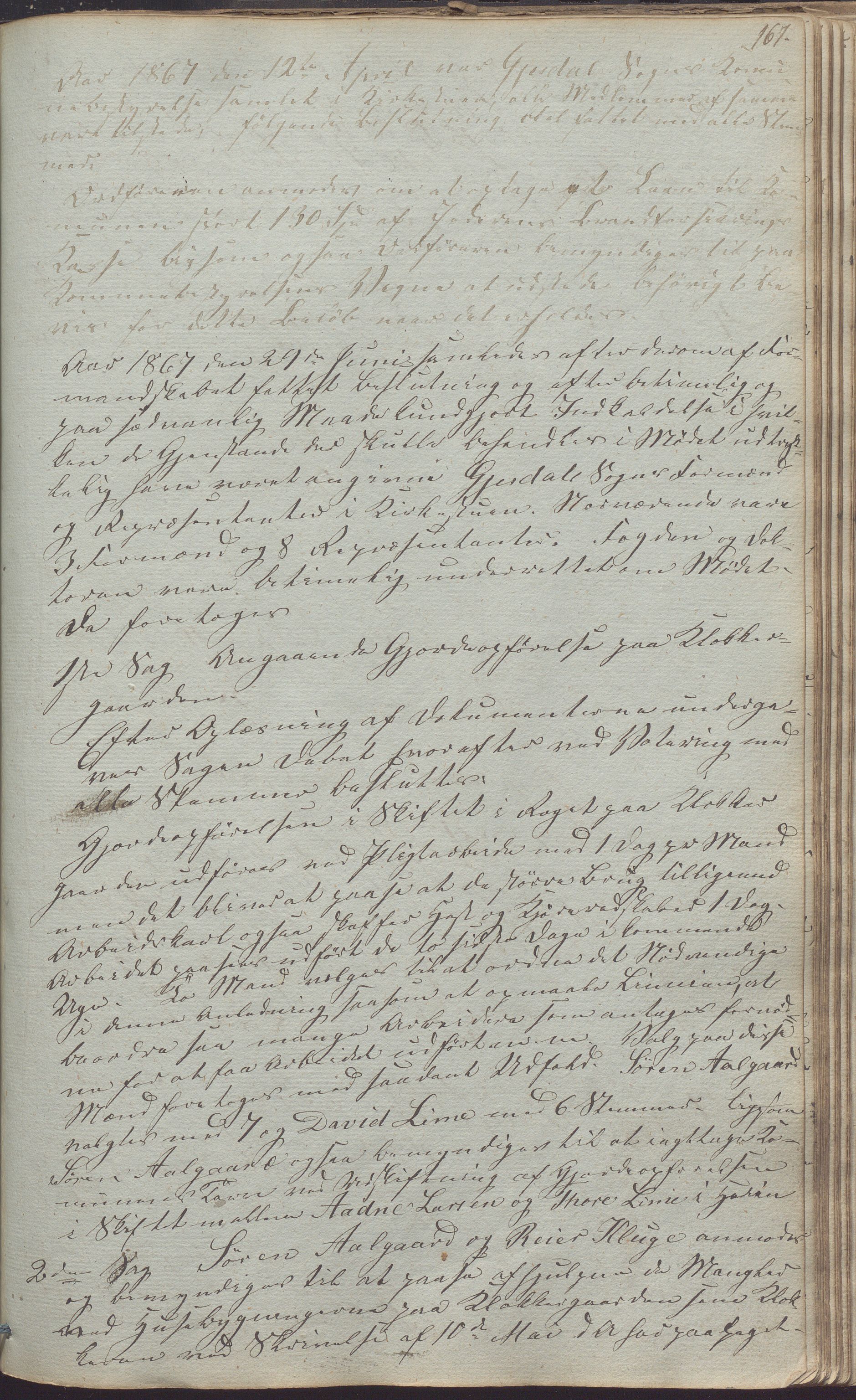 Gjesdal kommune - Formannskapet, IKAR/K-101383/A/Aa/L0001: Møtebok, 1837-1875, p. 167a