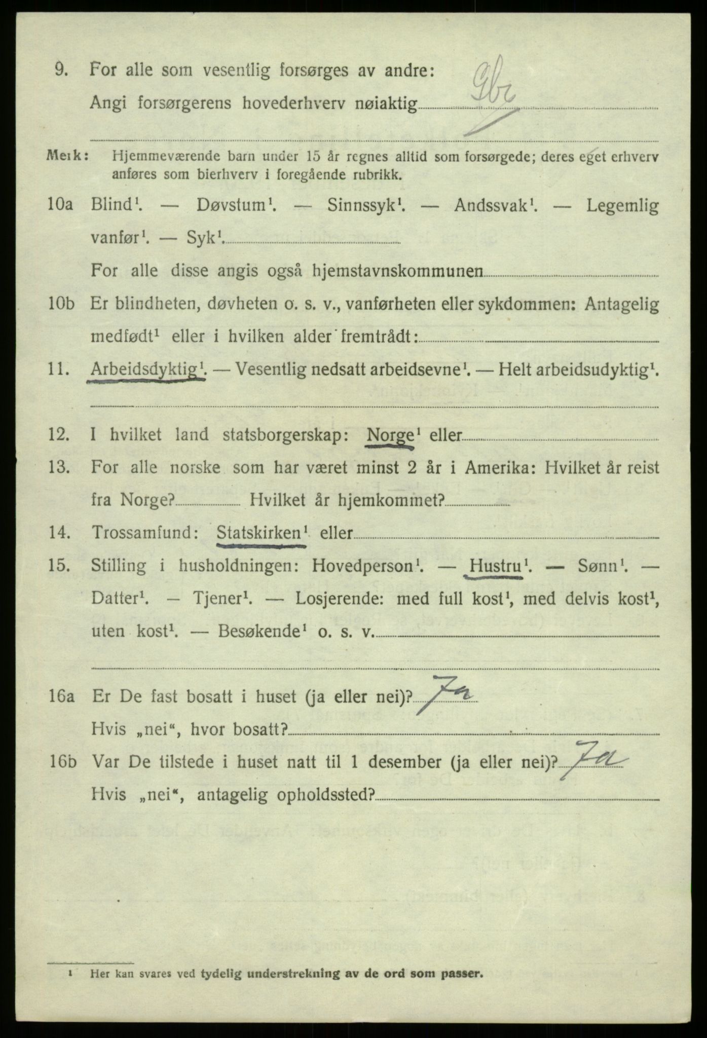 SAB, 1920 census for Fusa, 1920, p. 1552