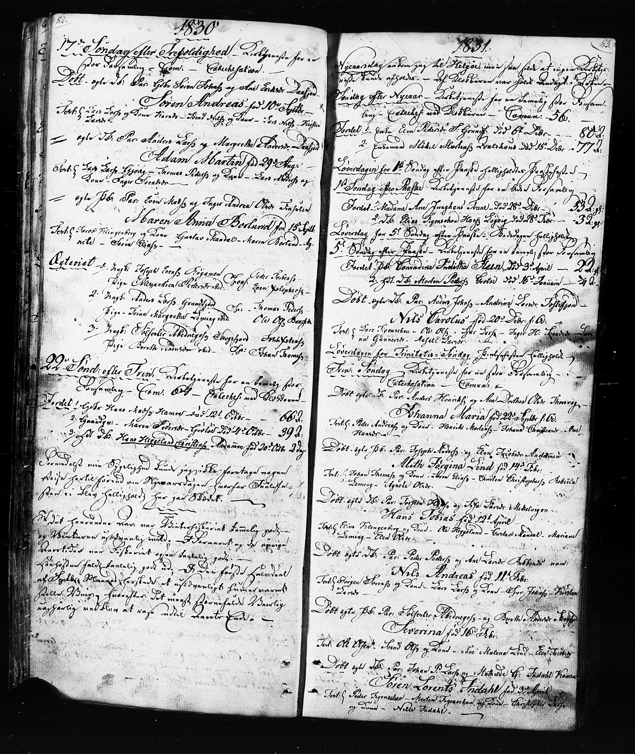 Karlsøy sokneprestembete, AV/SATØ-S-1299/H/Ha/Haa/L0008kirke: Parish register (official) no. 8, 1805-1838, p. 82-83
