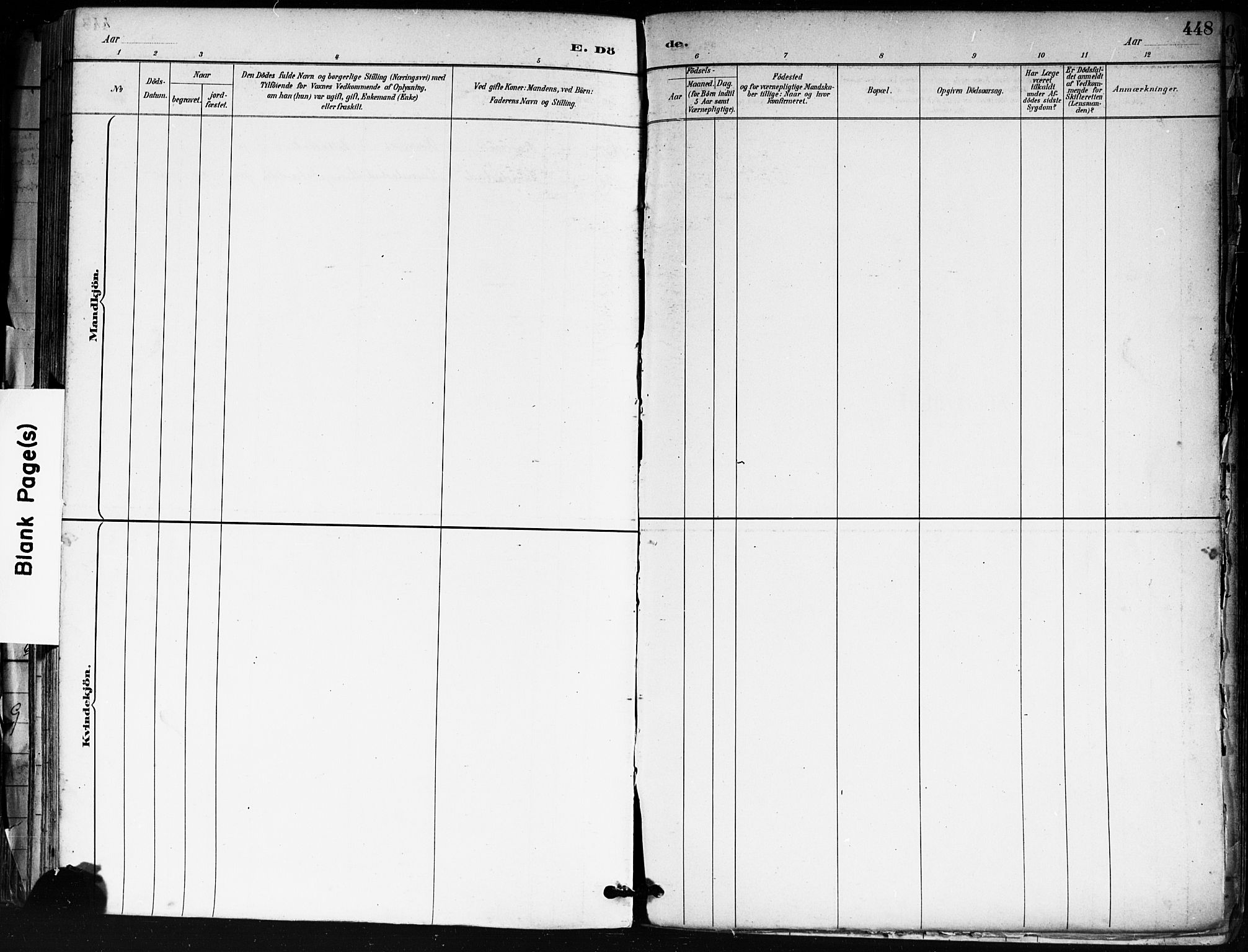 Tune prestekontor Kirkebøker, AV/SAO-A-2007/F/Fa/L0018: Parish register (official) no. 18, 1887-1898, p. 448