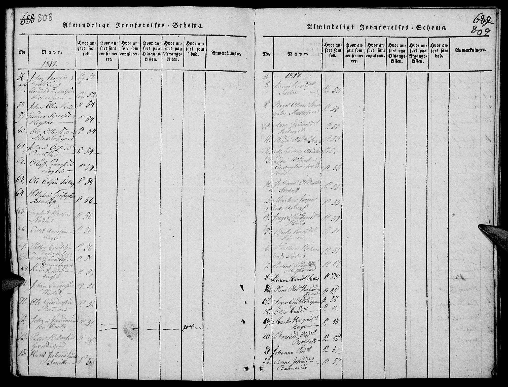 Elverum prestekontor, SAH/PREST-044/H/Ha/Haa/L0007: Parish register (official) no. 7, 1815-1830, p. 808-809