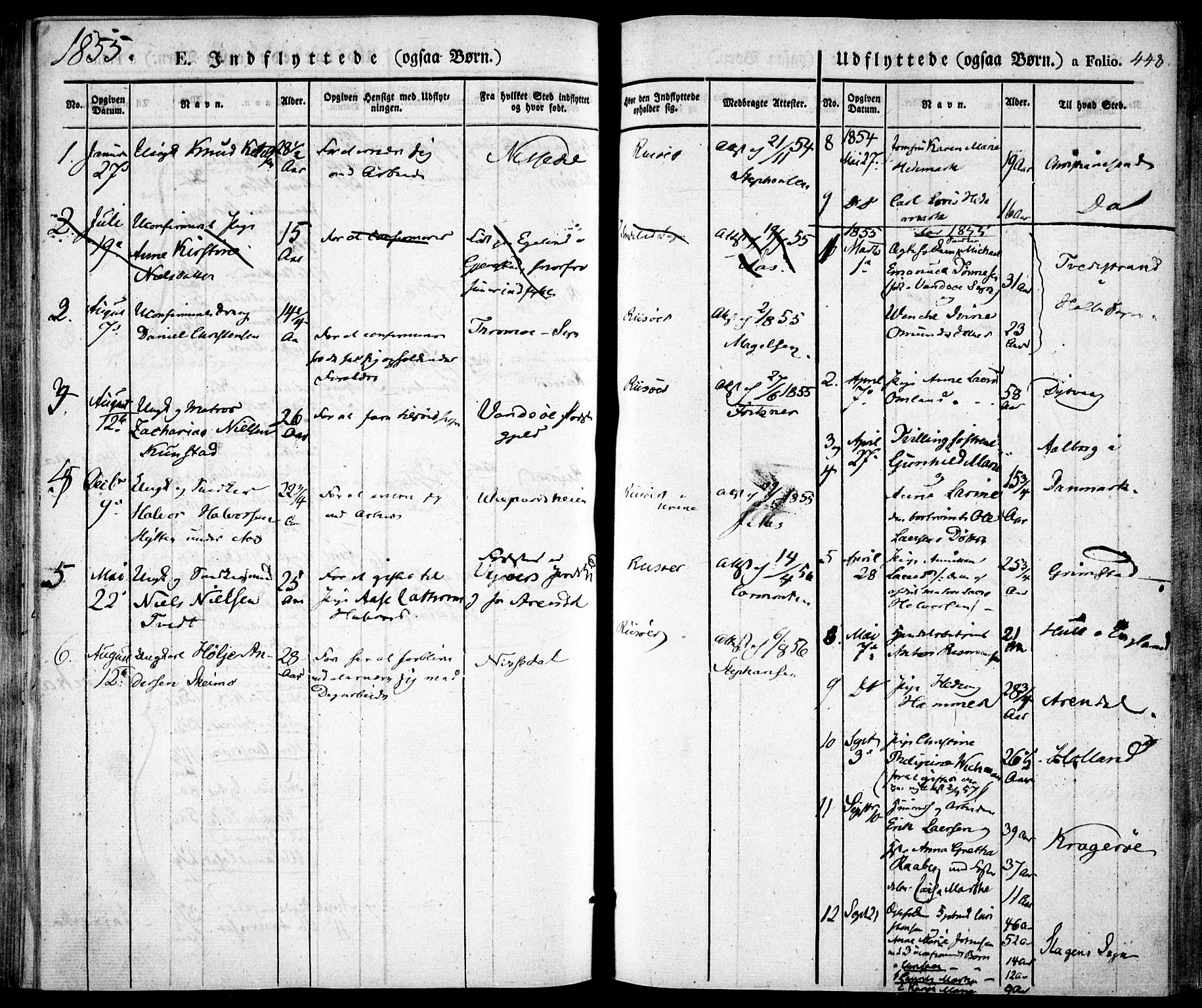 Risør sokneprestkontor, AV/SAK-1111-0035/F/Fa/L0003: Parish register (official) no. A 3, 1838-1864, p. 448