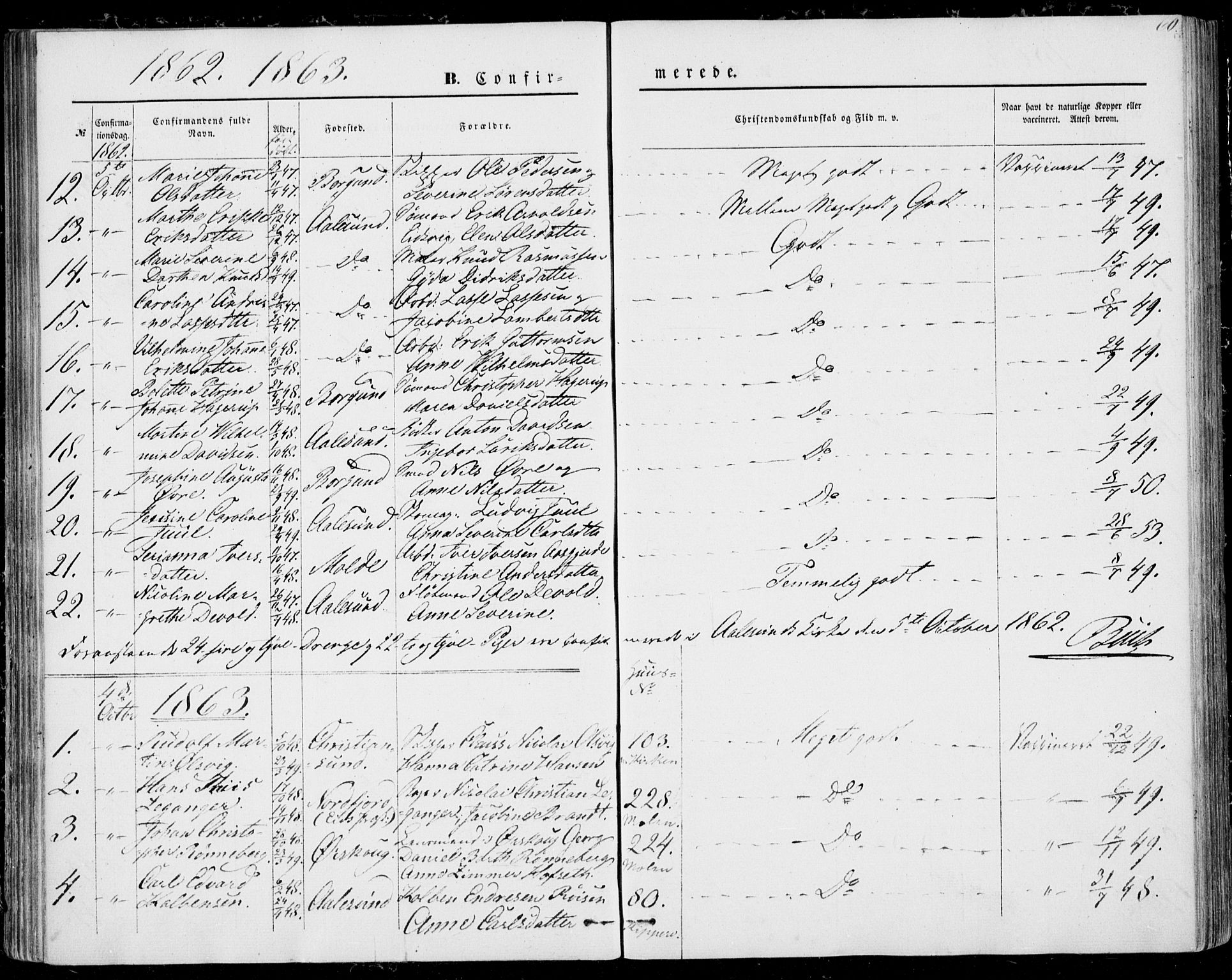 Ministerialprotokoller, klokkerbøker og fødselsregistre - Møre og Romsdal, SAT/A-1454/529/L0451: Parish register (official) no. 529A01, 1855-1863, p. 60