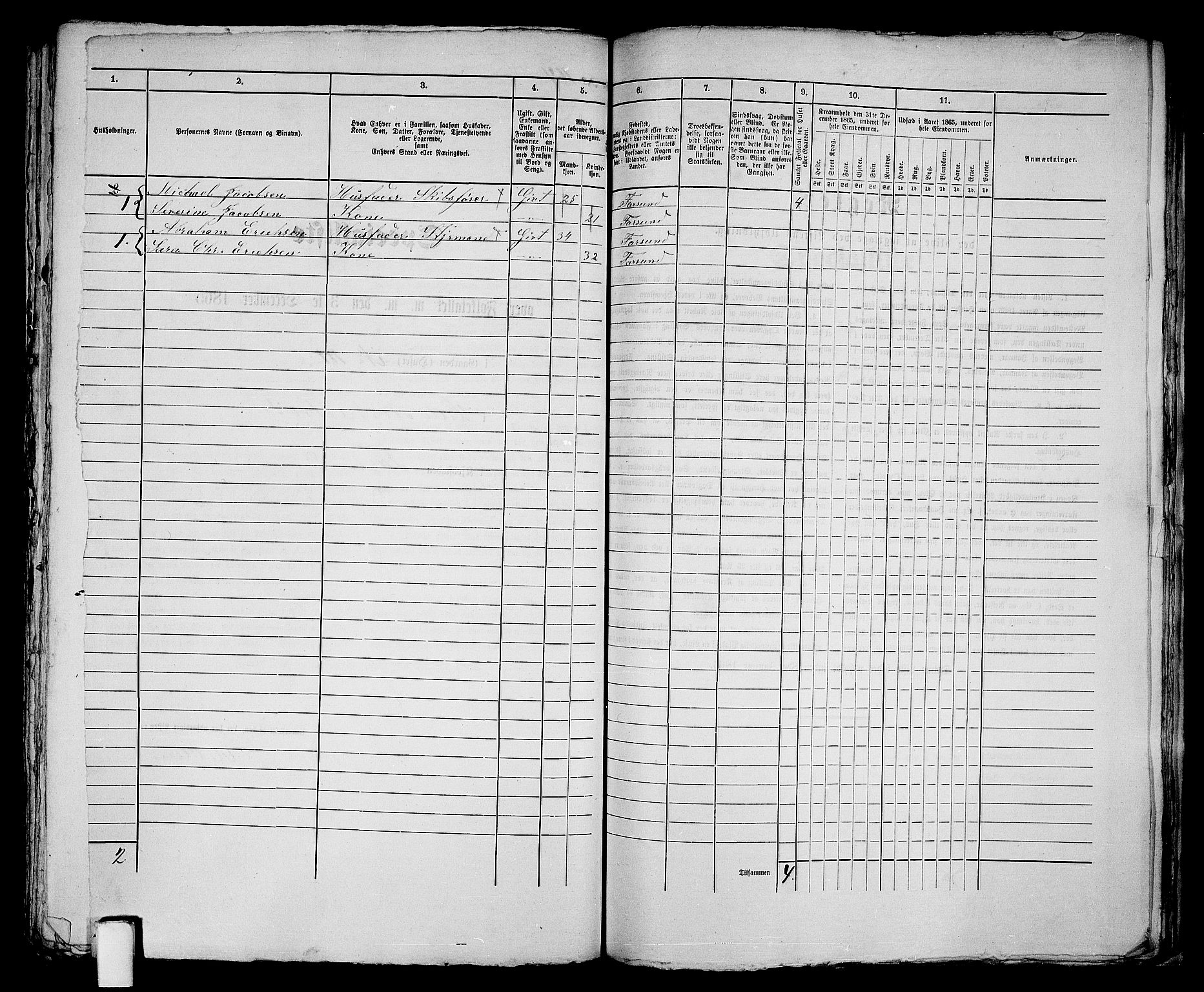 RA, 1865 census for Vanse/Farsund, 1865, p. 335