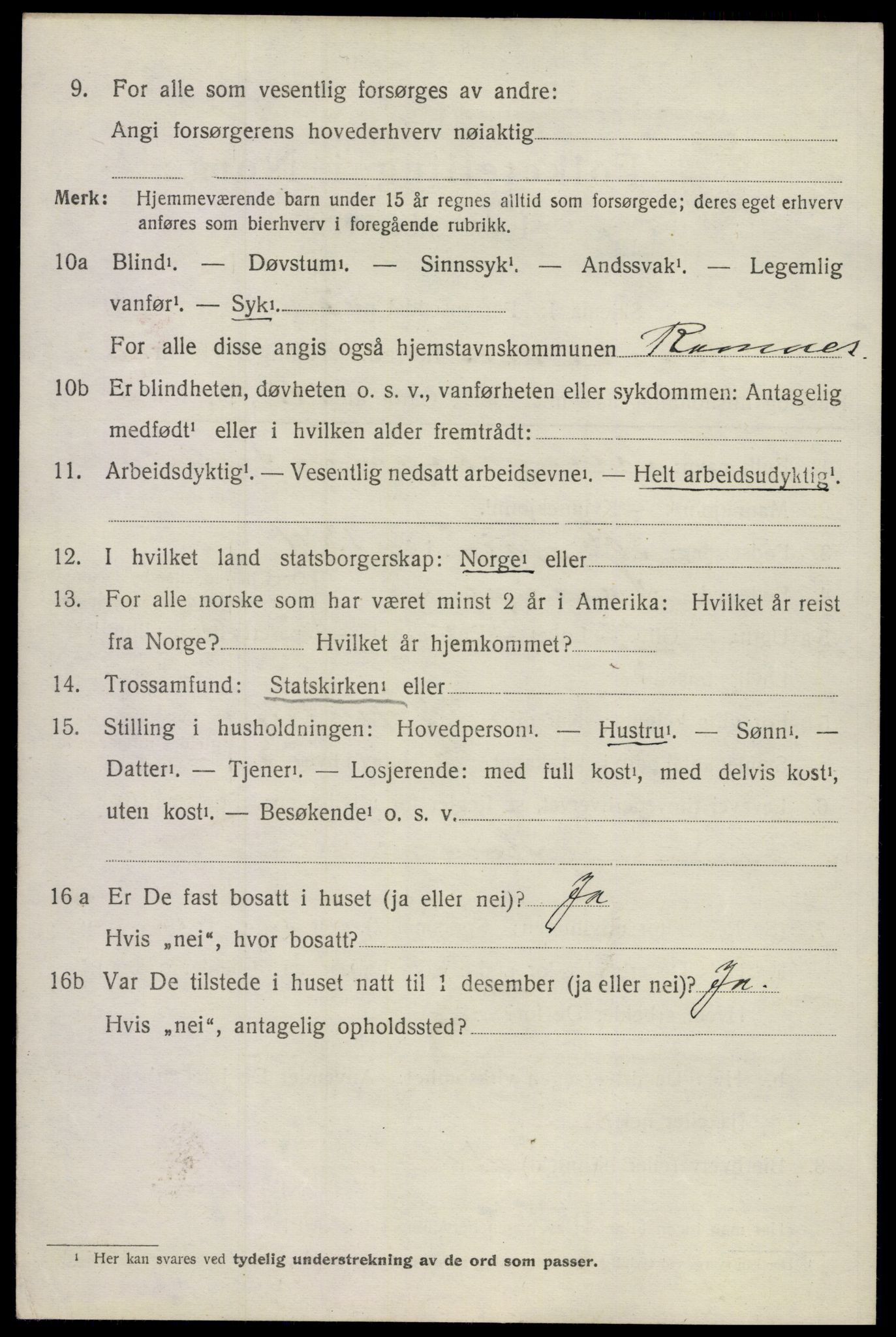 SAKO, 1920 census for Ramnes, 1920, p. 6399