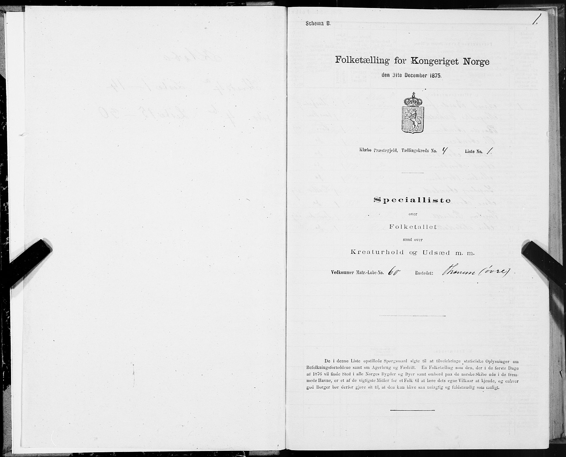 SAT, 1875 census for 1662P Klæbu, 1875, p. 2001